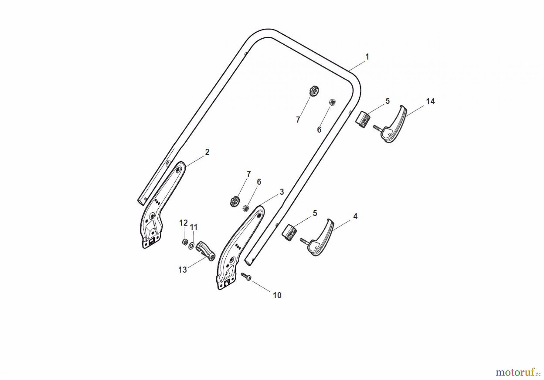 Global Garden Products GGP Rasenmäher Baujahr 2017 Benzin Mit Antrieb 2017 NTL 484 W TR 4S - W TRQ 4S Handle, Lower Part - LUX