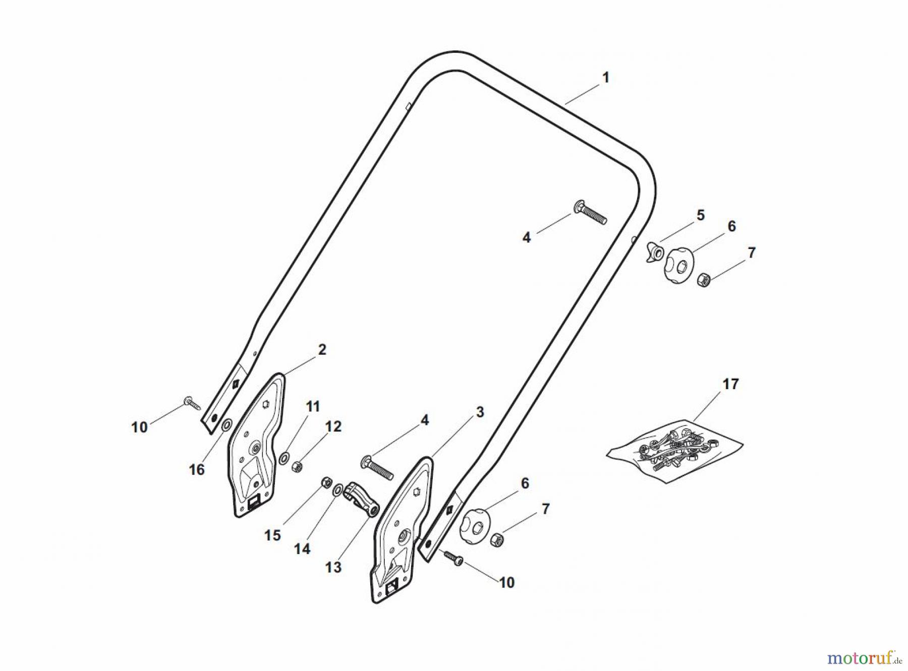  Global Garden Products GGP Rasenmäher Baujahr 2017 Benzin Mit Antrieb 2017 NTL 484 W TR 4S - W TRQ 4S Handle, Lower Part - ECO