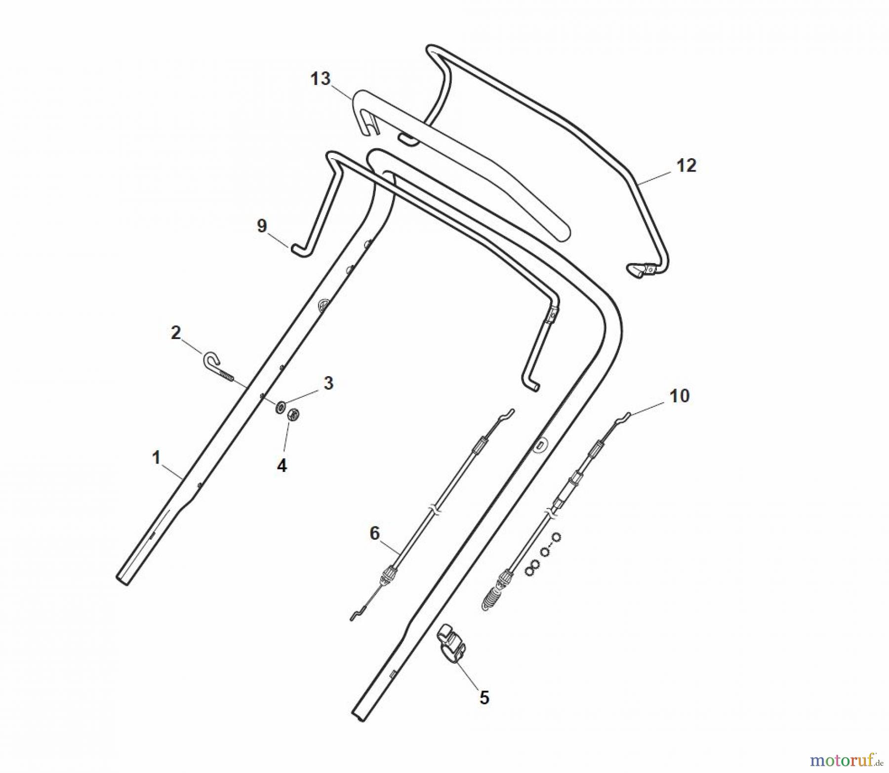 Global Garden Products GGP Rasenmäher Baujahr 2017 Benzin Mit Antrieb 2017 NTL 484 W TR 4S - W TRQ 4S Handle, Upper Part - ECO