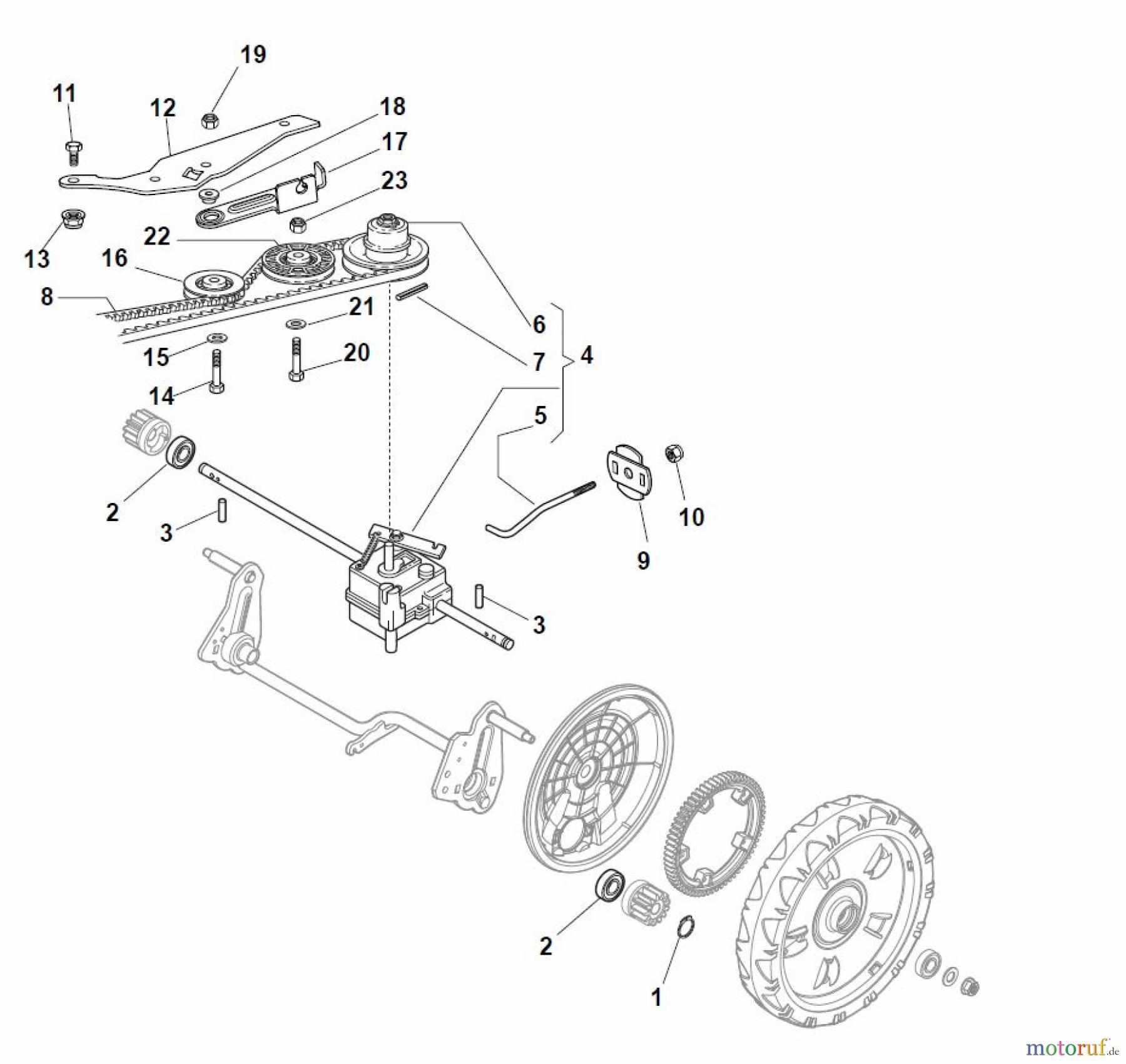 Global Garden Products GGP Rasenmäher Baujahr 2017 Benzin Mit Antrieb 2017 NTL 484 W TR 4S - W TRQ 4S Gear Box