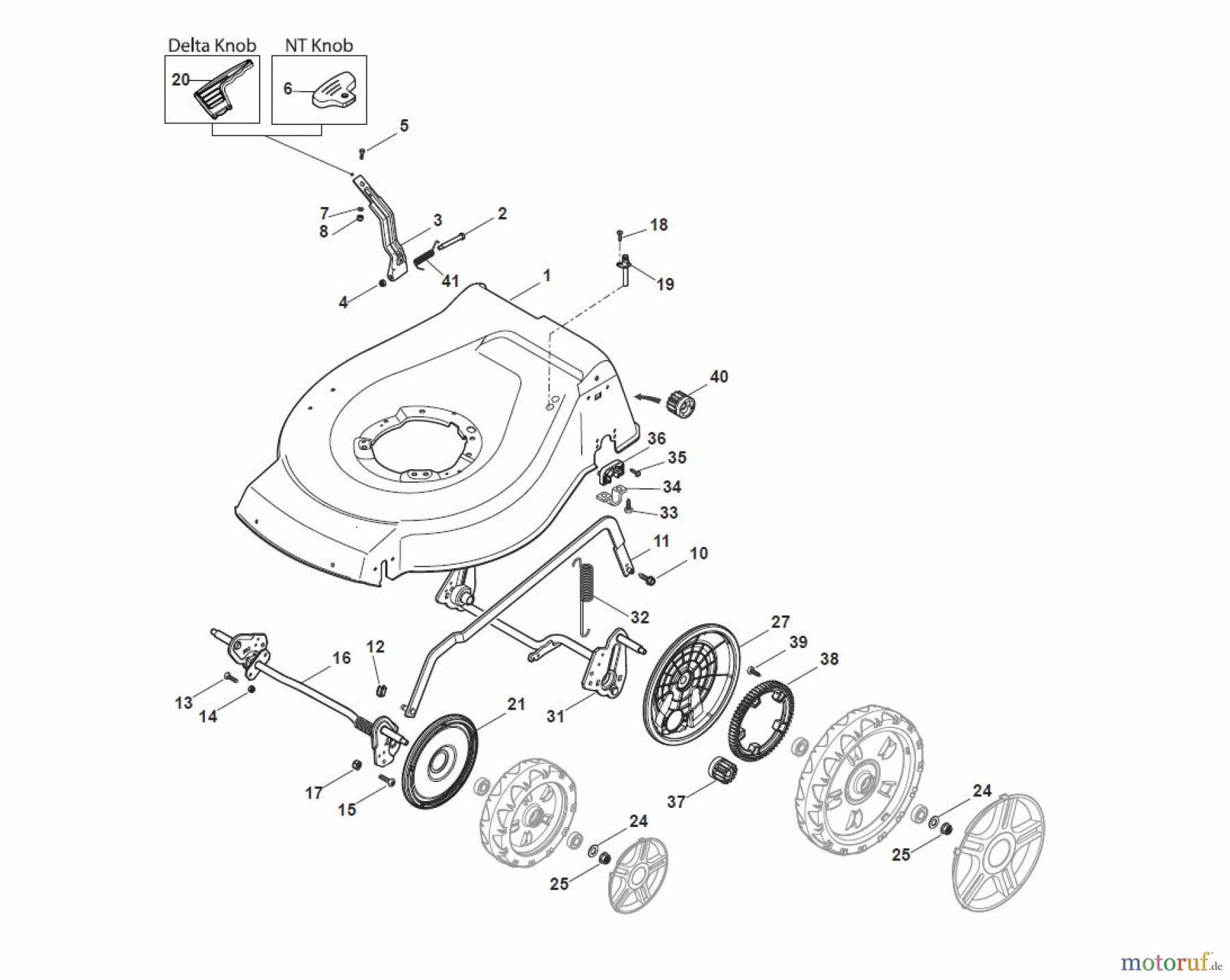 Global Garden Products GGP Rasenmäher Baujahr 2017 Benzin Mit Antrieb 2017 NTL 484 W TR/E - W TRQ/E 4S Deck And Height Adjusting