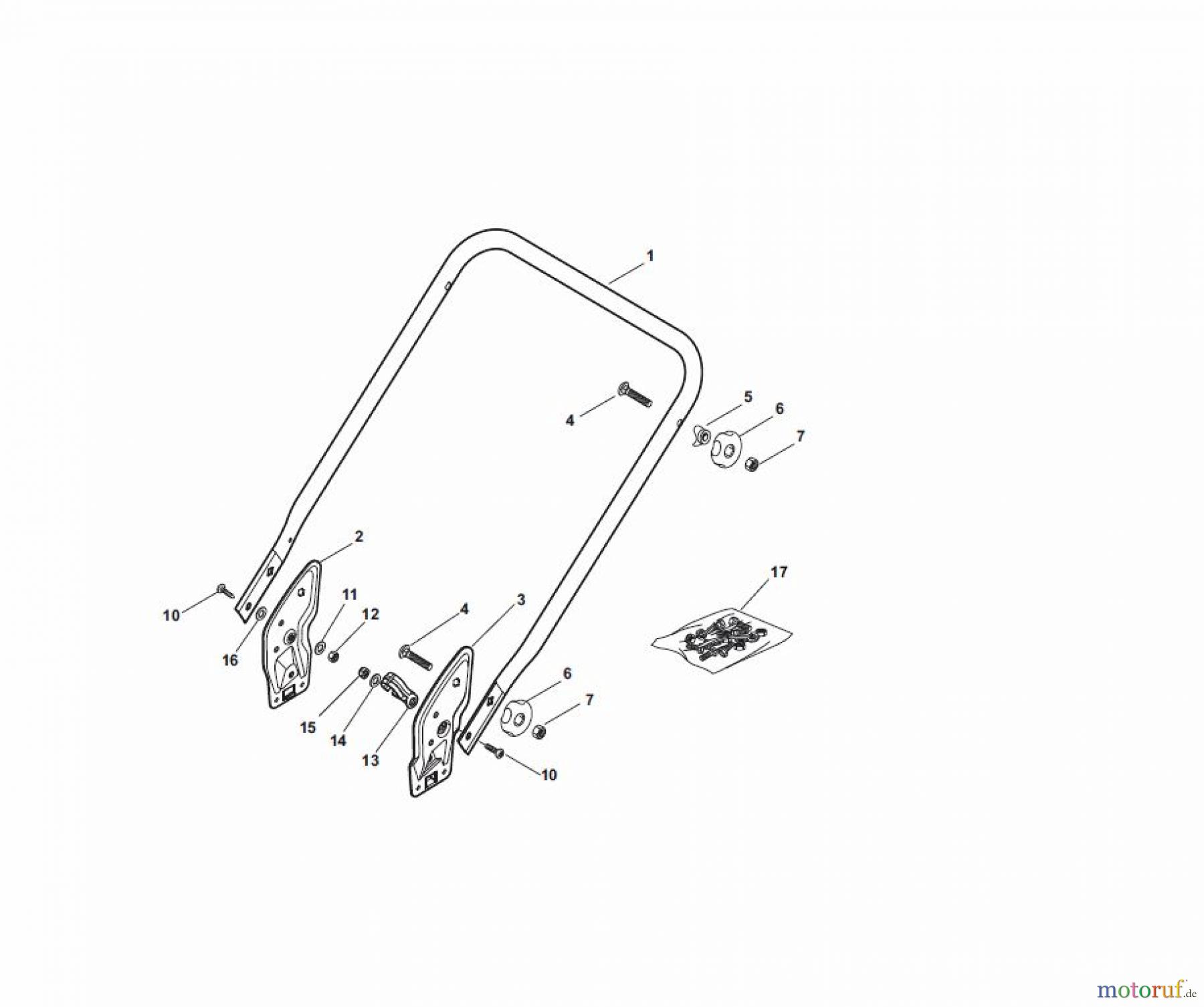 Global Garden Products GGP Rasenmäher Baujahr 2017 Benzin Mit Antrieb 2017 NTL 484 W TR/E - W TRQ/E 4S Handle, Lower Part - ECO