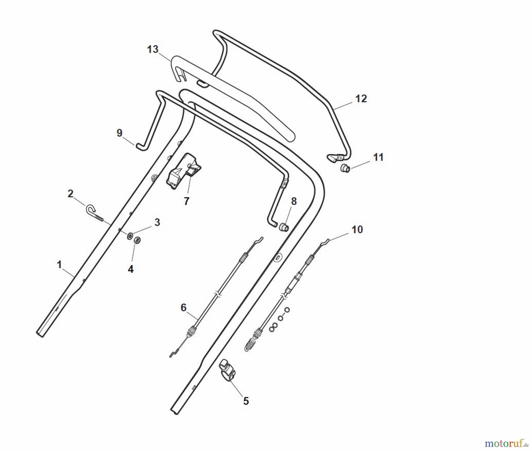 Global Garden Products GGP Rasenmäher Baujahr 2017 Benzin Mit Antrieb 2017 NTL 484 W TR/E - W TRQ/E 4S Handle, Upper Part - LUX