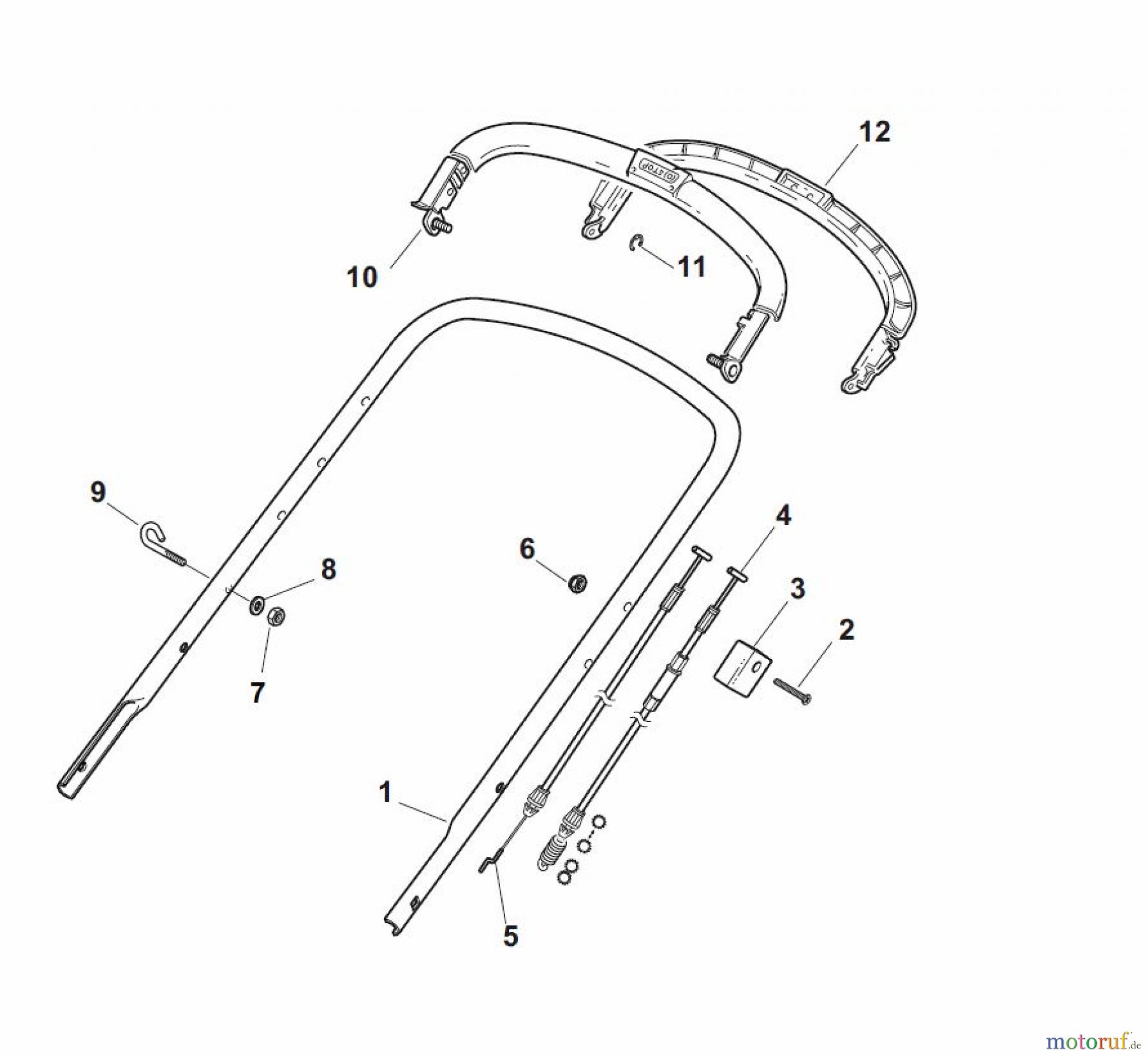  Global Garden Products GGP Rasenmäher Baujahr 2017 Benzin Mit Antrieb 2017 NTL 484 W TR/E - W TRQ/E 4S Handle, Upper Part