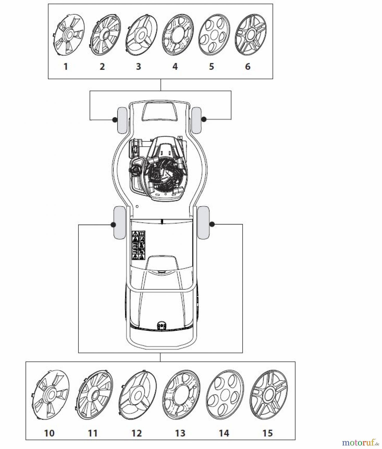  Global Garden Products GGP Rasenmäher Baujahr 2017 Benzin Mit Antrieb 2017 NTL 484 W TR/E - W TRQ/E 4S Hub Caps