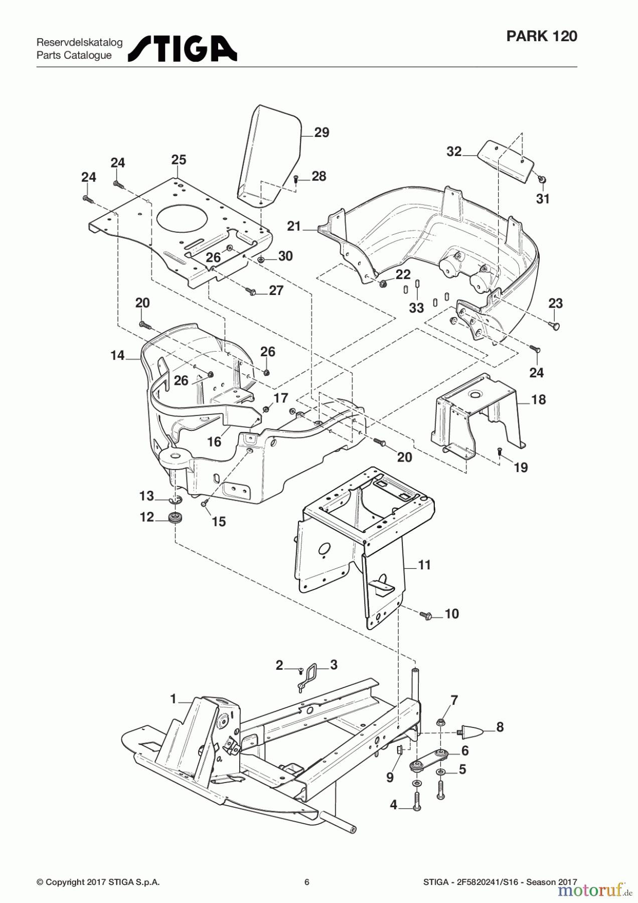  Stiga Frontmäher Baujahr 2017 Park 2017 Park 120 2F5820241/S16 - Season 2017 Frame