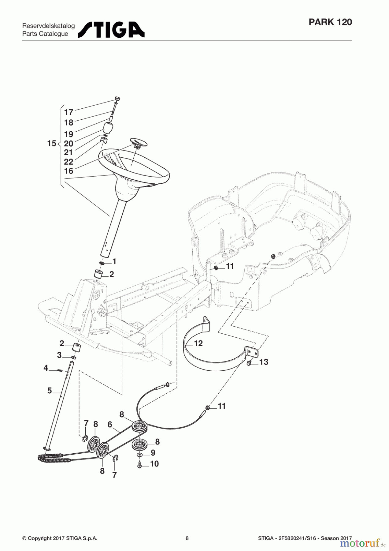  Stiga Frontmäher Baujahr 2017 Park 2017 Park 120 2F5820241/S16 - Season 2017 Steering