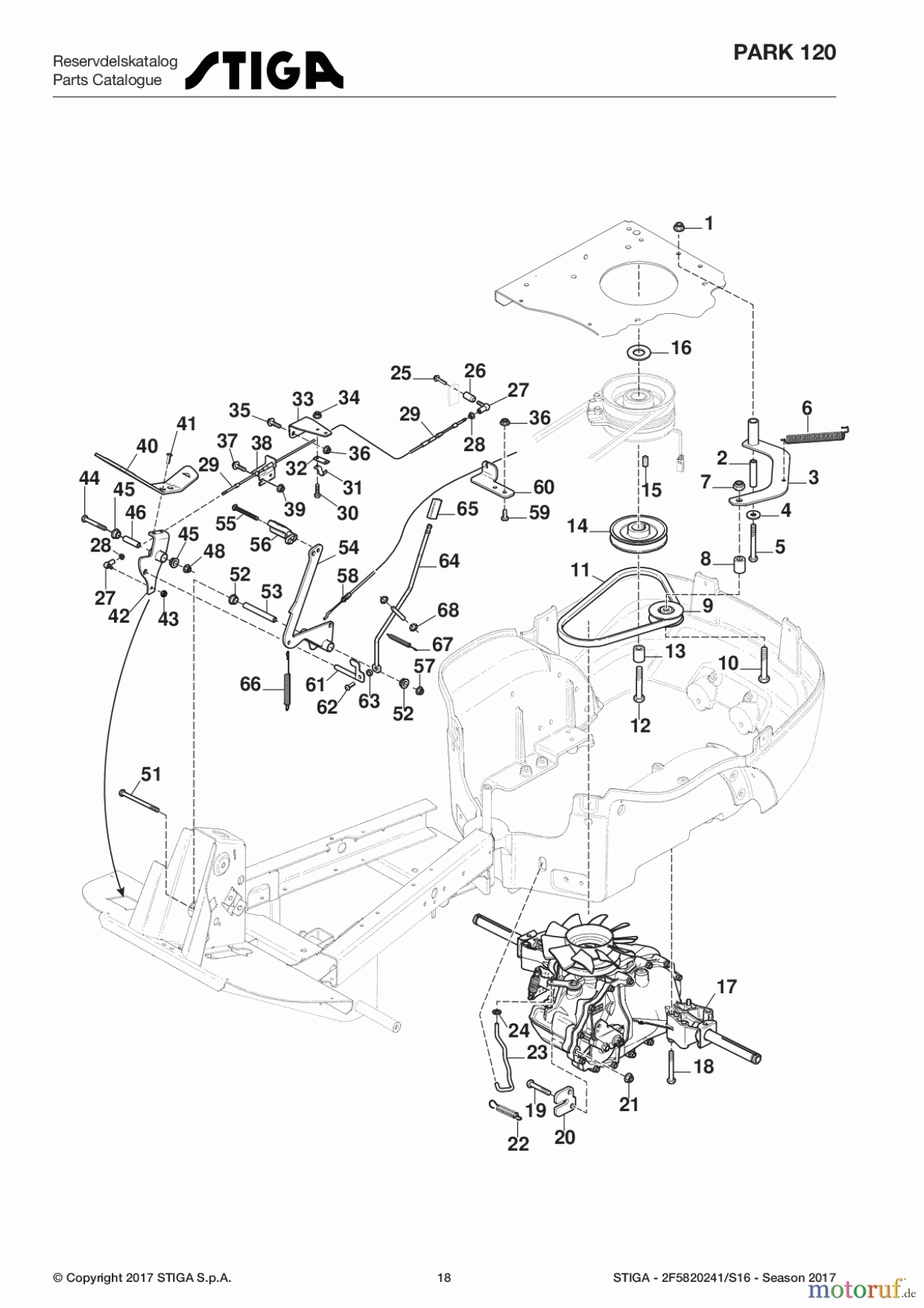  Stiga Frontmäher Baujahr 2017 Park 2017 Park 120 2F5820241/S16 - Season 2017 Transmission