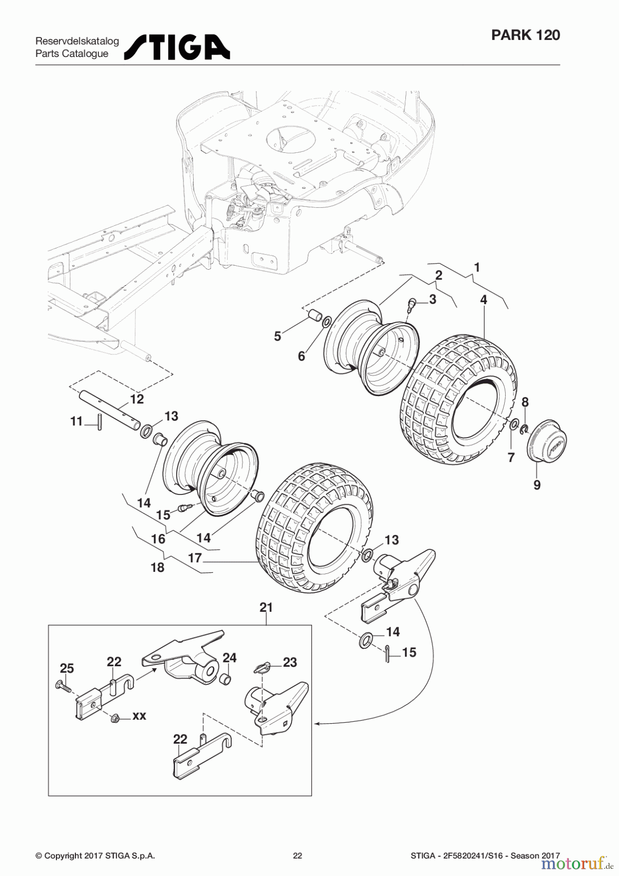  Stiga Frontmäher Baujahr 2017 Park 2017 Park 120 2F5820241/S16 - Season 2017 Wheel