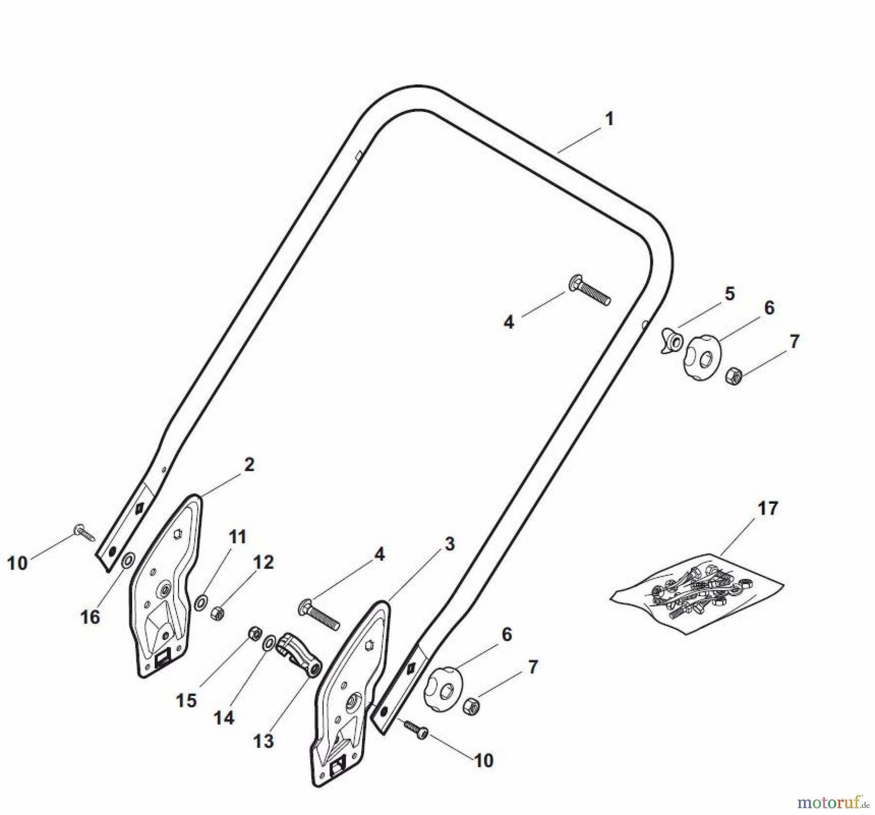  Global Garden Products GGP Rasenmäher Baujahr 2017 Benzin Mit Antrieb 2017 NTL 534 TR 4S - TRQ 4S Handle, Lower Part - ECO