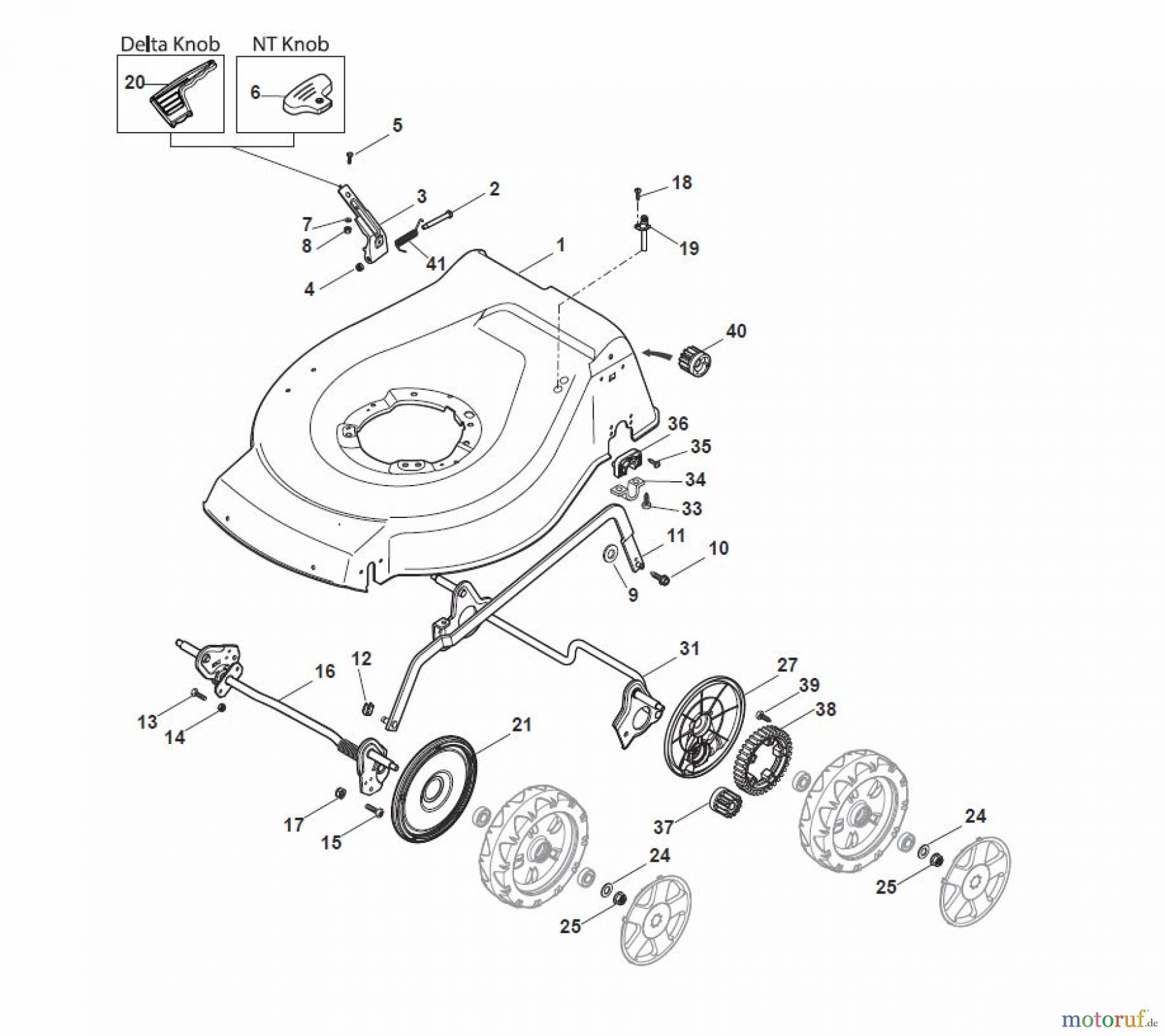 Global Garden Products GGP Rasenmäher Baujahr 2017 Benzin Mit Antrieb 2017 NTL 534 TR/E - 534 TRQ/E Deck And Height Adjusting