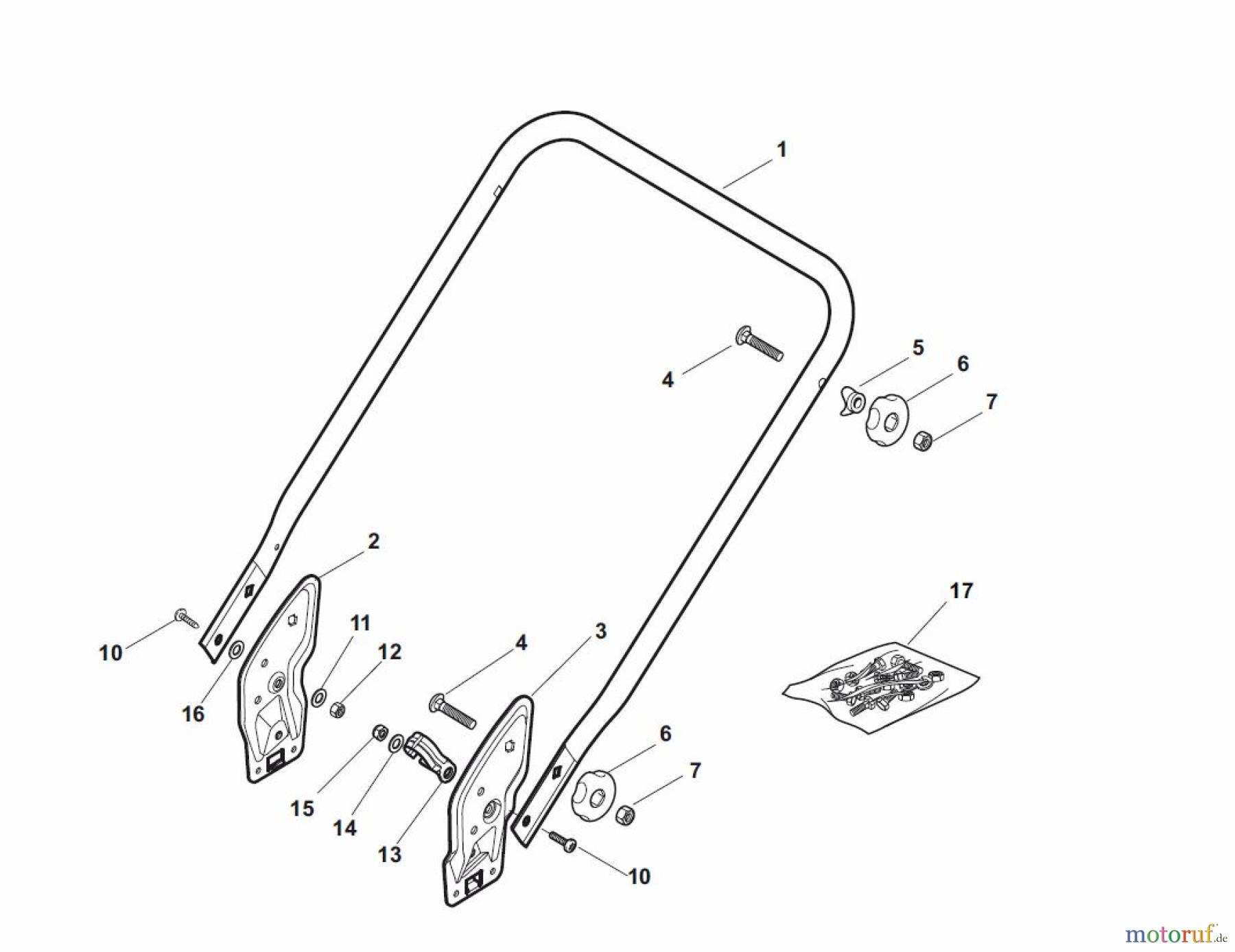 Global Garden Products GGP Rasenmäher Baujahr 2017 Benzin Mit Antrieb 2017 NTL 534 TR/E - 534 TRQ/E Handle, Lower Part - ECO