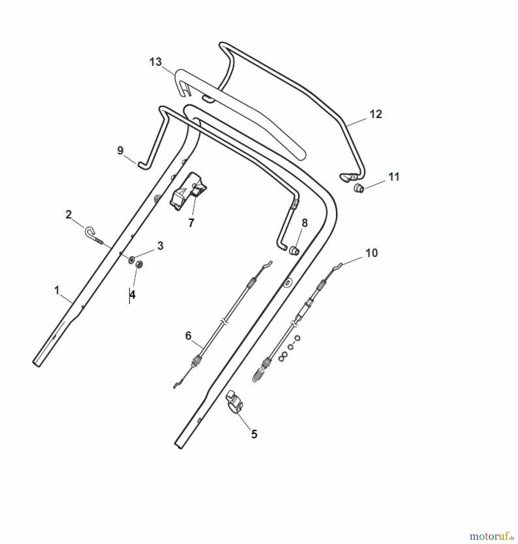  Global Garden Products GGP Rasenmäher Baujahr 2017 Benzin Mit Antrieb 2017 NTL 534 TR/E - 534 TRQ/E Handle, Upper Part - LUX