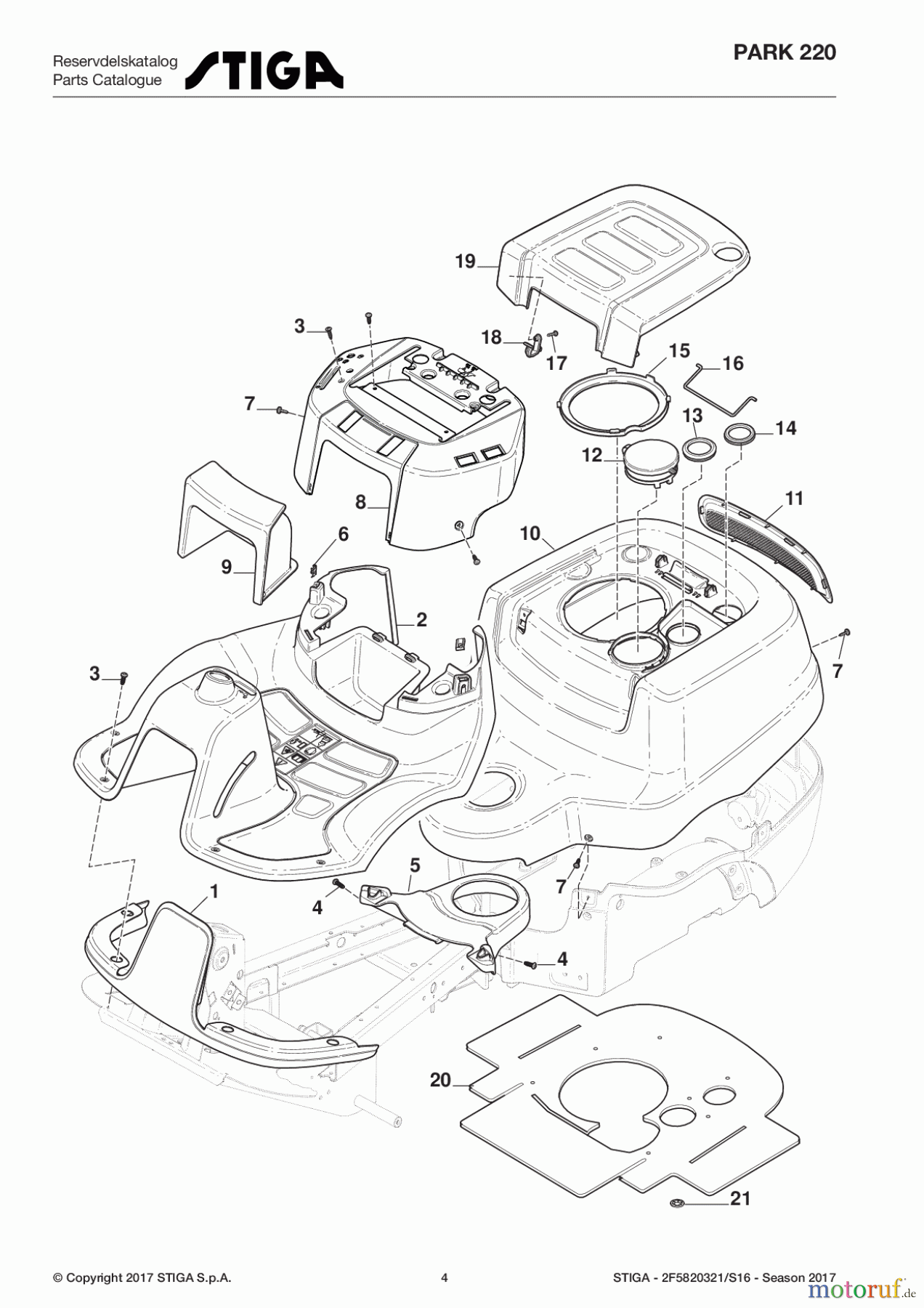 Stiga Frontmäher Baujahr 2017 Park 2017 Park 220 2F5820321/S16 - Season 2017 Body works