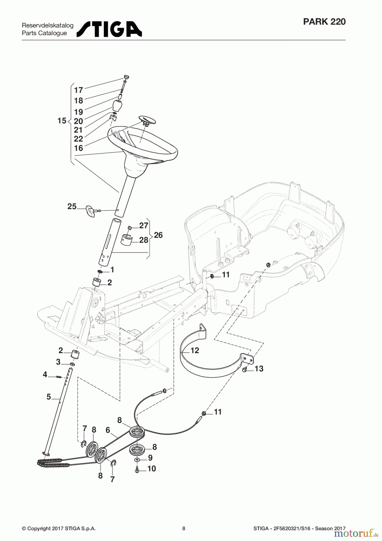 Stiga Frontmäher Baujahr 2017 Park 2017 Park 220 2F5820321/S16 - Season 2017 Steering