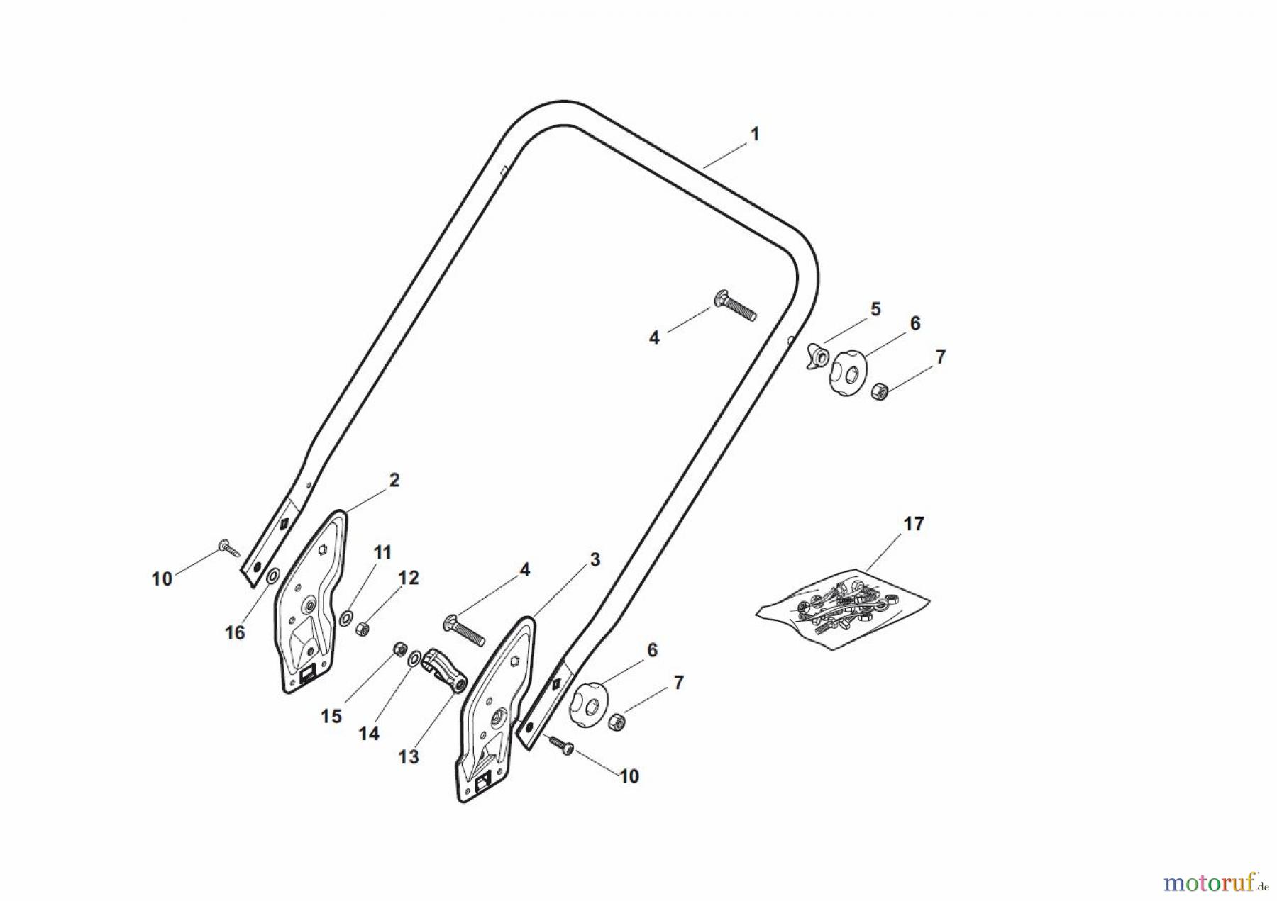 Global Garden Products GGP Rasenmäher Baujahr 2017 Benzin Mit Antrieb 2017 NTL 534 TR/E 4S - TRQ/E 4S Handle, Lower Part - ECO