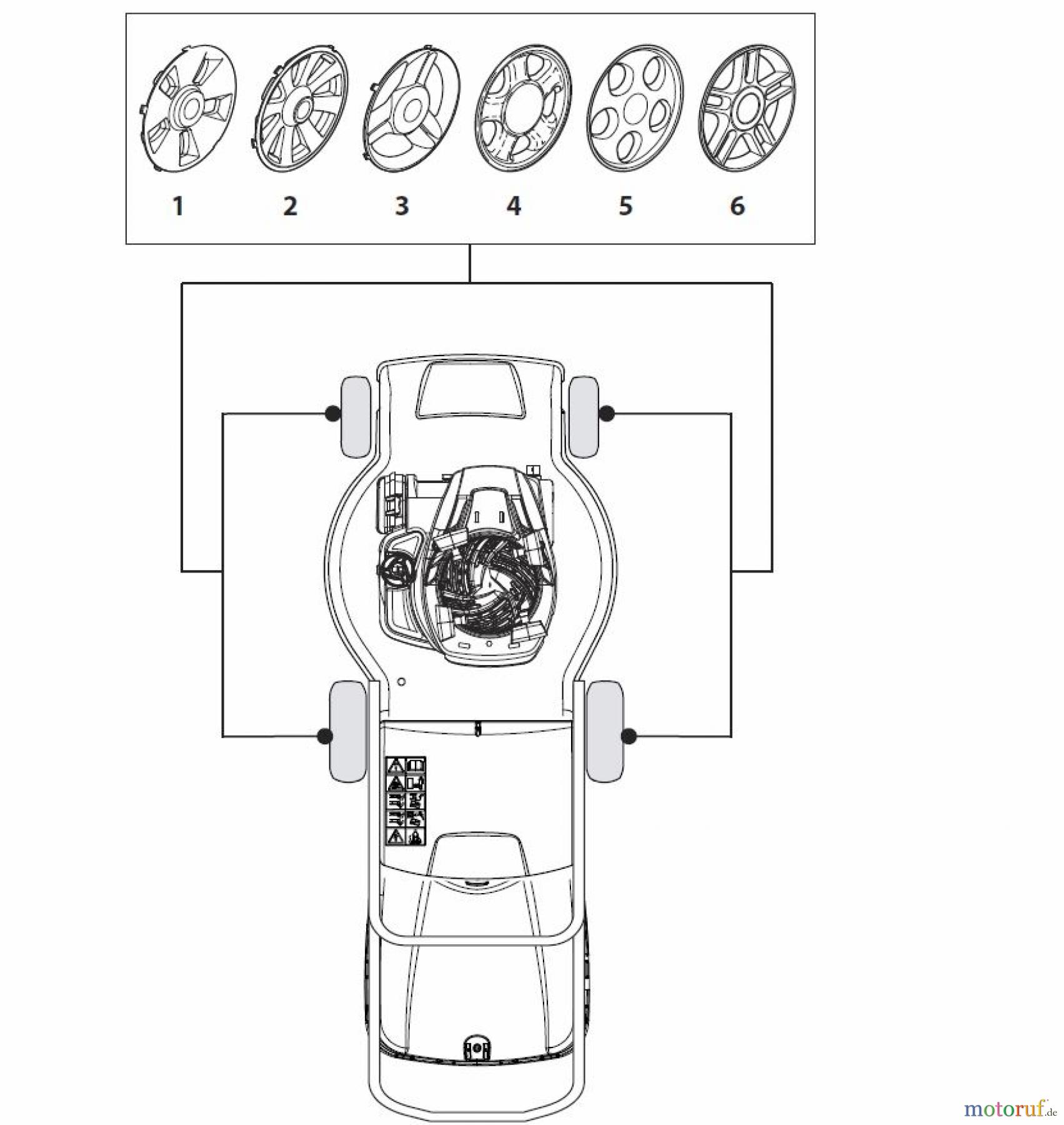 Global Garden Products GGP Rasenmäher Baujahr 2017 Benzin Mit Antrieb 2017 NTL 534 TR/E 4S - TRQ/E 4S Hub Caps