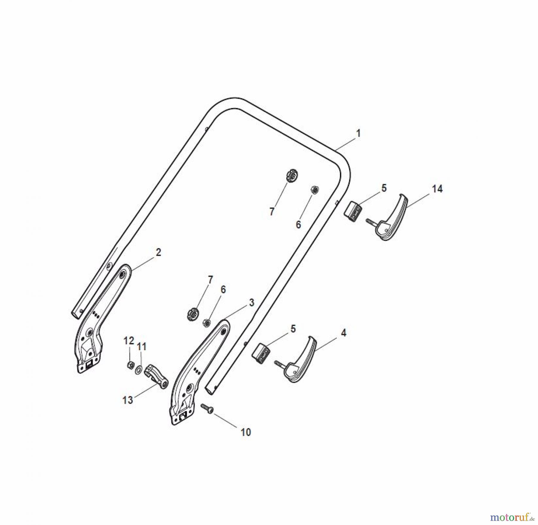  Global Garden Products GGP Rasenmäher Baujahr 2017 Benzin Mit Antrieb 2017 NTL 534 W TR - 534 W TRQ Handle, Lower Part - LUX