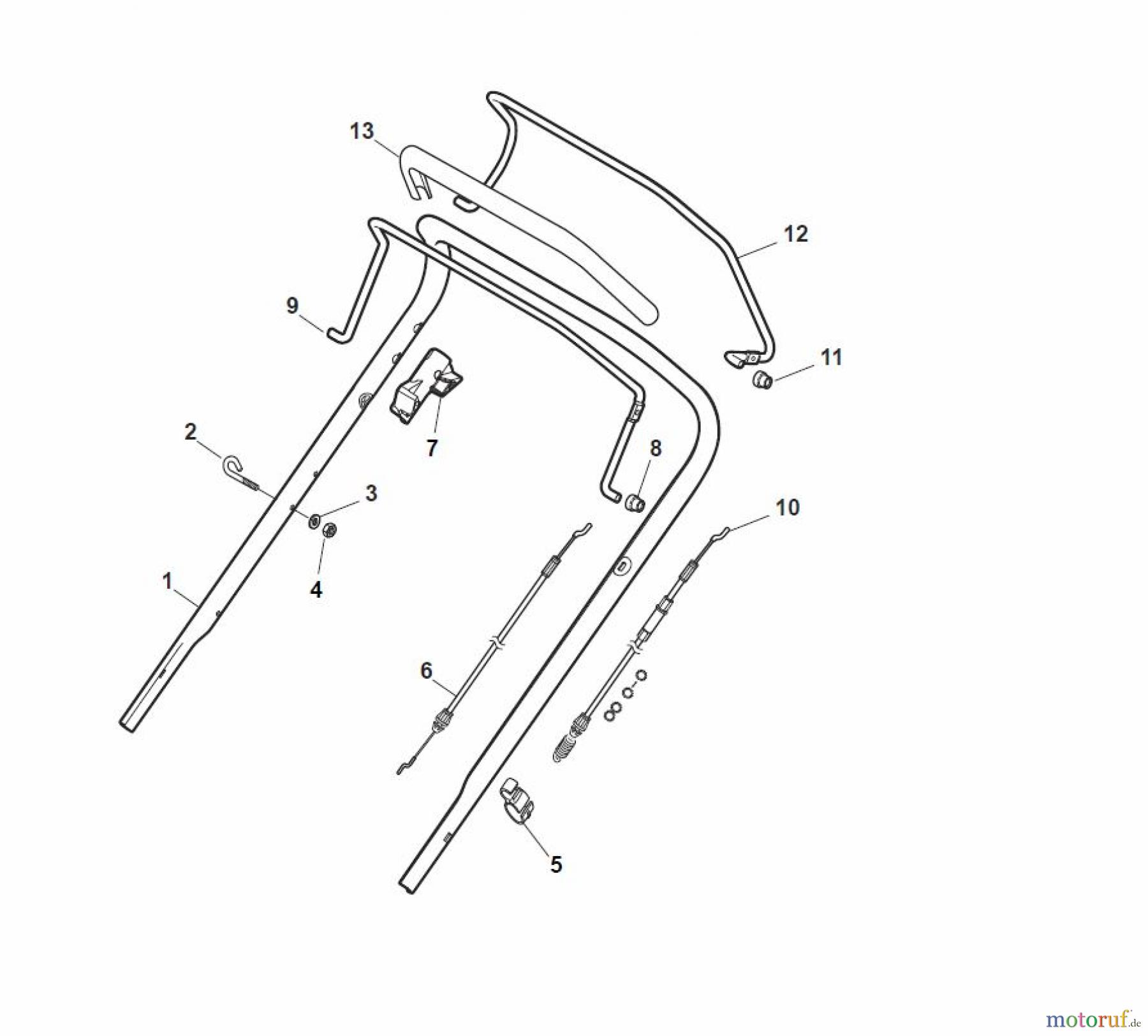  Global Garden Products GGP Rasenmäher Baujahr 2017 Benzin Mit Antrieb 2017 NTL 534 W TR - 534 W TRQ Handle, Upper Part - LUX