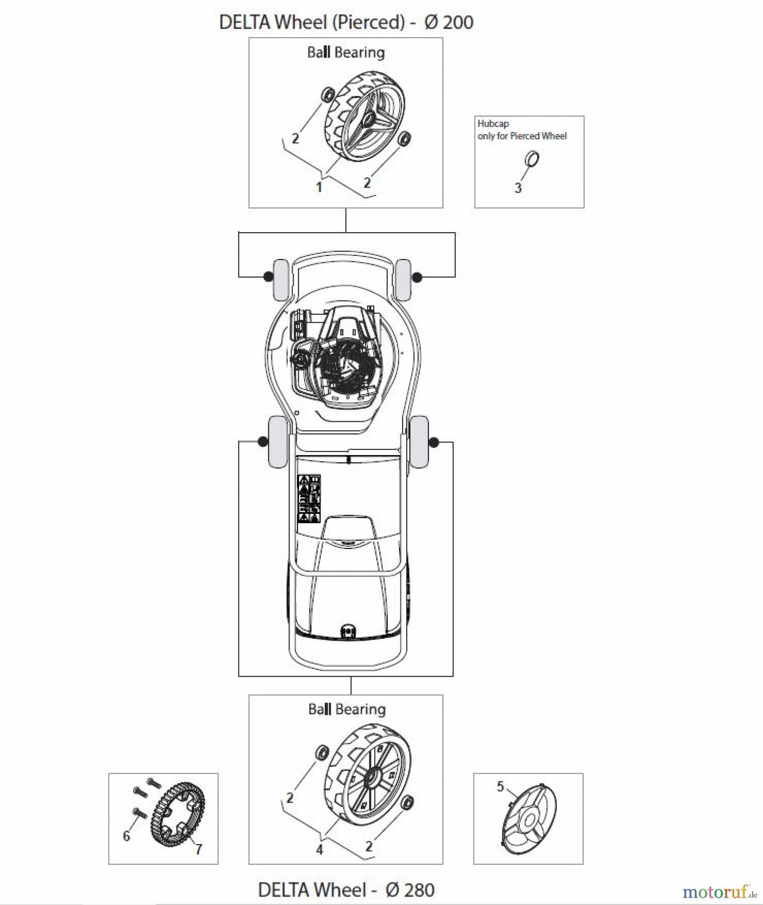 Global Garden Products GGP Rasenmäher Baujahr 2017 Benzin Mit Antrieb 2017 NTL 534 W TR - 534 W TRQ Wheels and Hub Caps