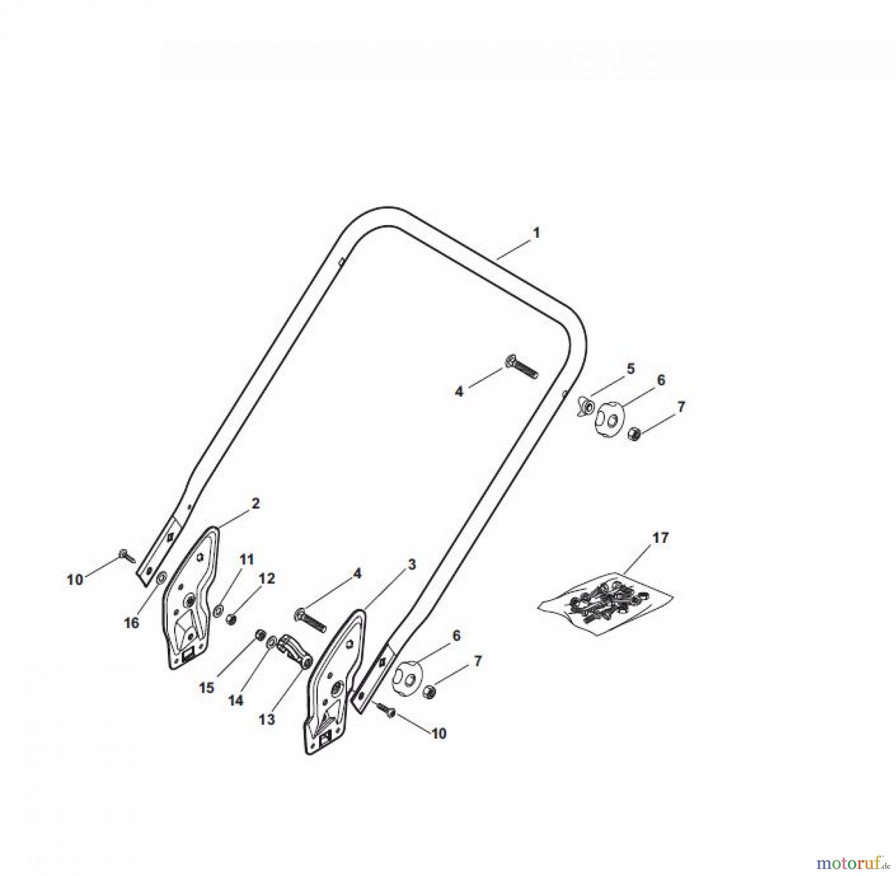 Global Garden Products GGP Rasenmäher Baujahr 2017 Benzin Mit Antrieb 2017 NTL 534 W TR 4S - W TRQ 4S Handle, Lower Part - ECO