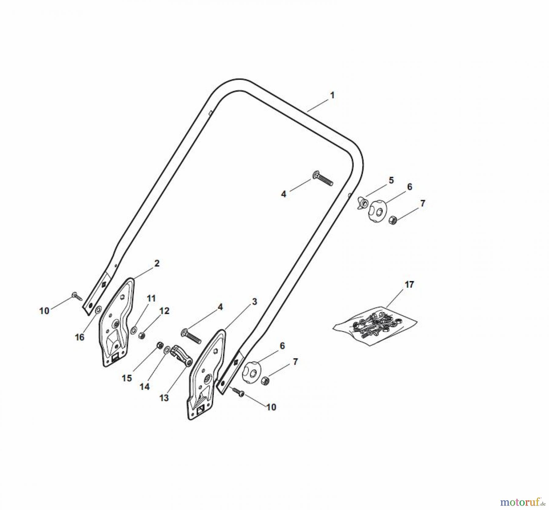  Global Garden Products GGP Rasenmäher Baujahr 2017 Benzin Mit Antrieb 2017 NTL 534 W TR/E - W TRQ/E Handle, Lower Part - ECO