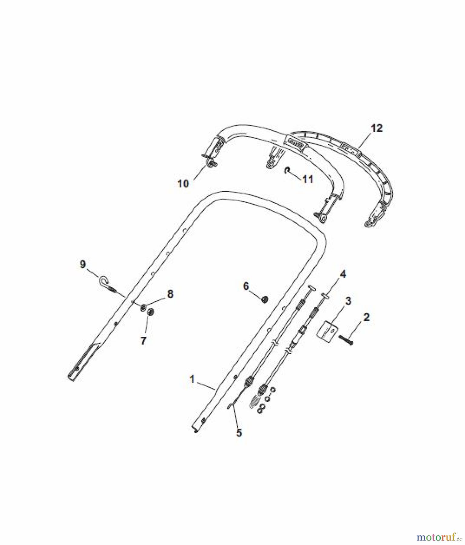  Global Garden Products GGP Rasenmäher Baujahr 2017 Benzin Mit Antrieb 2017 NTL 534 W TR/E - W TRQ/E Handle, Upper Part