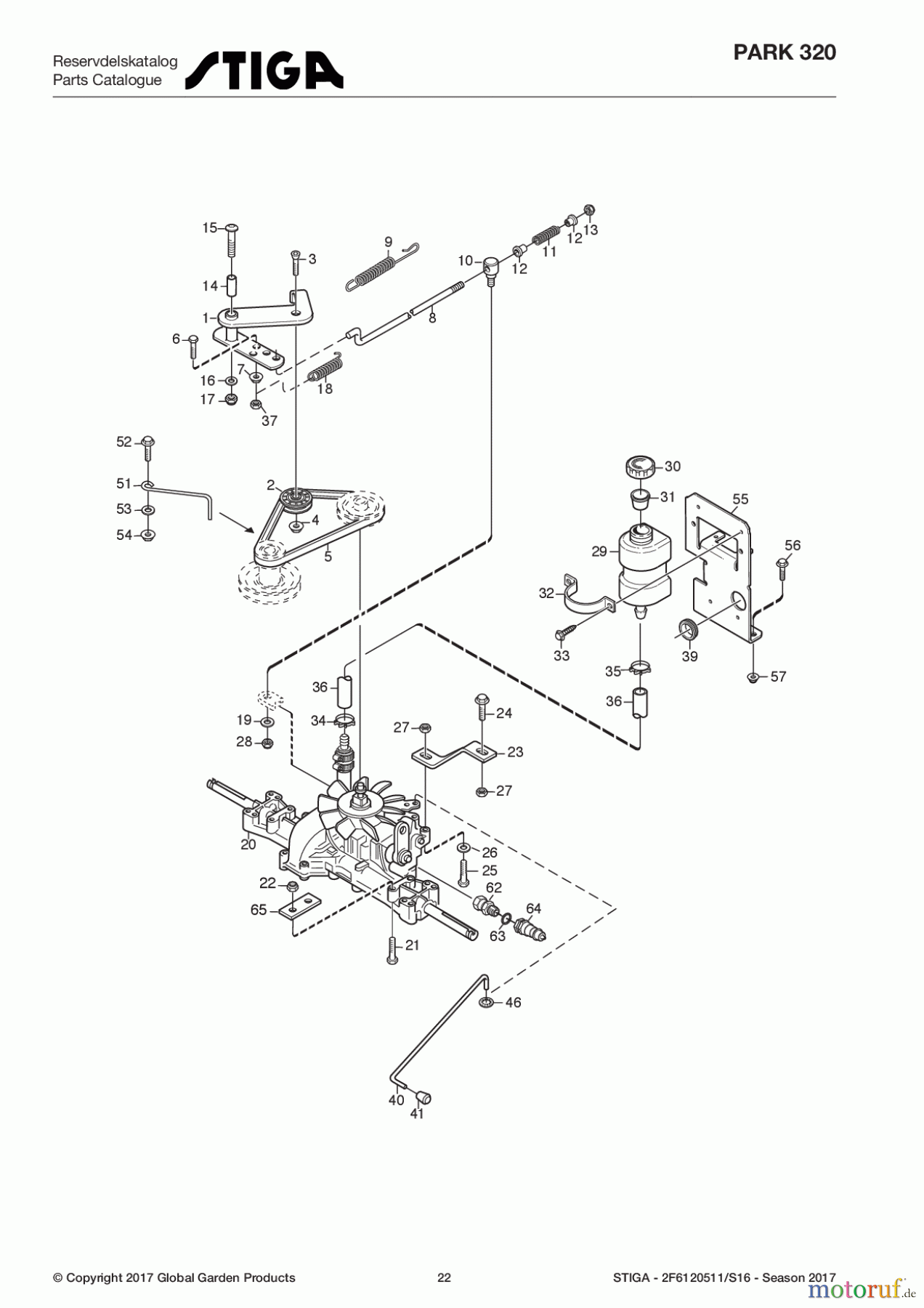  Stiga Frontmäher Baujahr 2017 Park Compact 2017 Park 320 2F6120511/S16 - Season 2017 Transmission