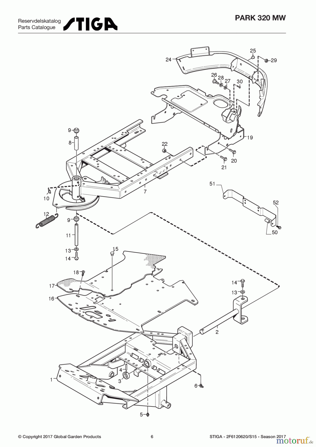  Stiga Frontmäher Baujahr 2017 Park Compact 2017 Park 320 MW 2F6120620/S15 - Season 2017 Frame