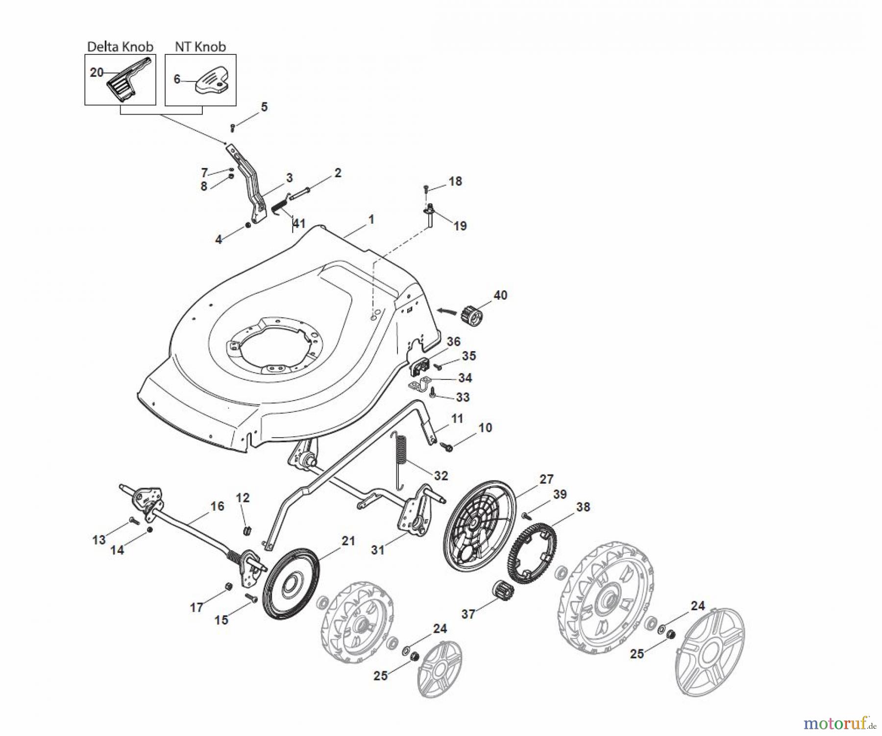 Global Garden Products GGP Rasenmäher Baujahr 2017 Benzin Mit Antrieb 2017 NTL 534 W TR/E 4S - W TRQ/E 4S Deck And Height Adjusting