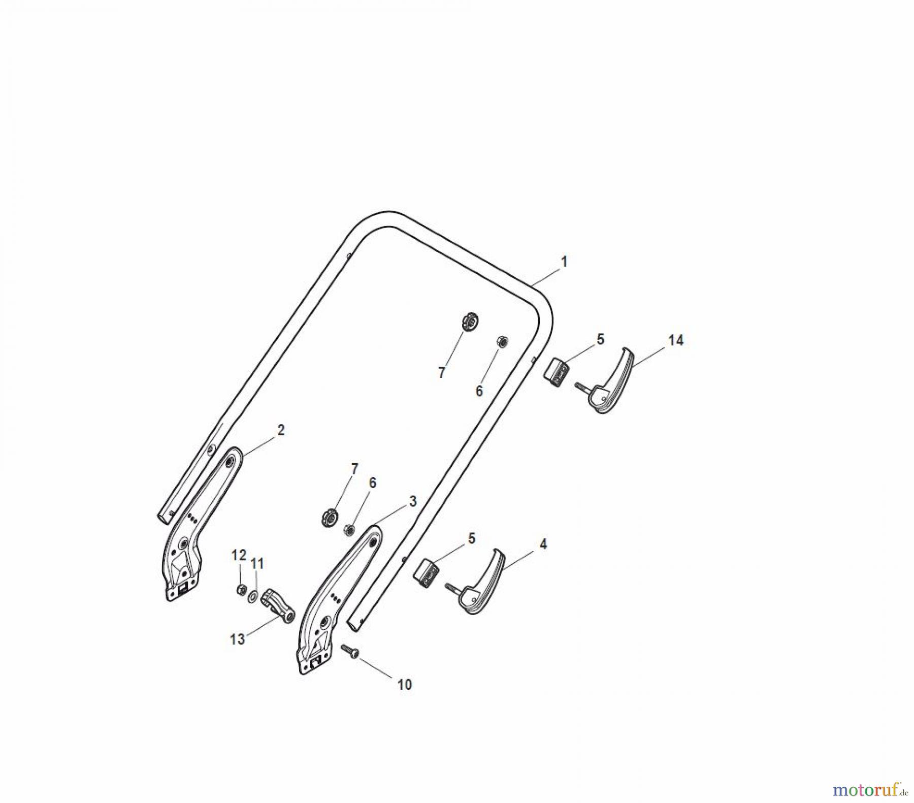 Global Garden Products GGP Rasenmäher Baujahr 2017 Benzin Mit Antrieb 2017 NTL 534 W TR/E 4S - W TRQ/E 4S Handle, Lower Part - LUX