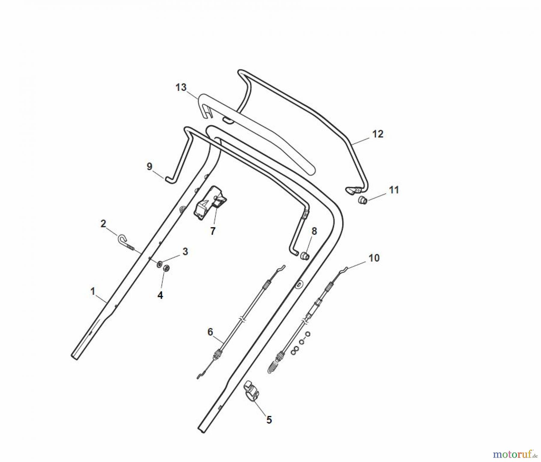  Global Garden Products GGP Rasenmäher Baujahr 2017 Benzin Mit Antrieb 2017 NTL 534 W TR/E 4S - W TRQ/E 4S Handle, Upper Part - LUX