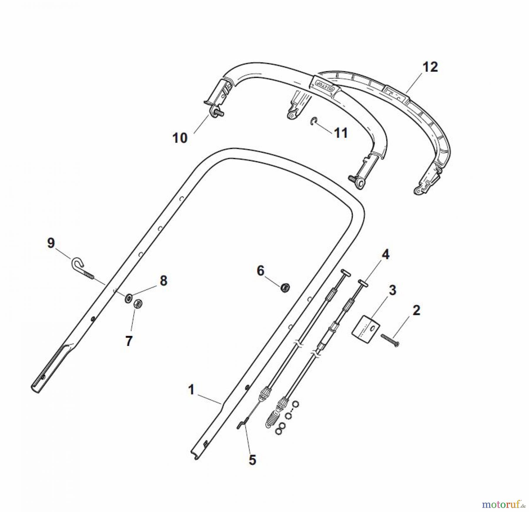  Global Garden Products GGP Rasenmäher Baujahr 2017 Benzin Mit Antrieb 2017 NTL 534 W TR/E 4S - W TRQ/E 4S Handle, Upper Part