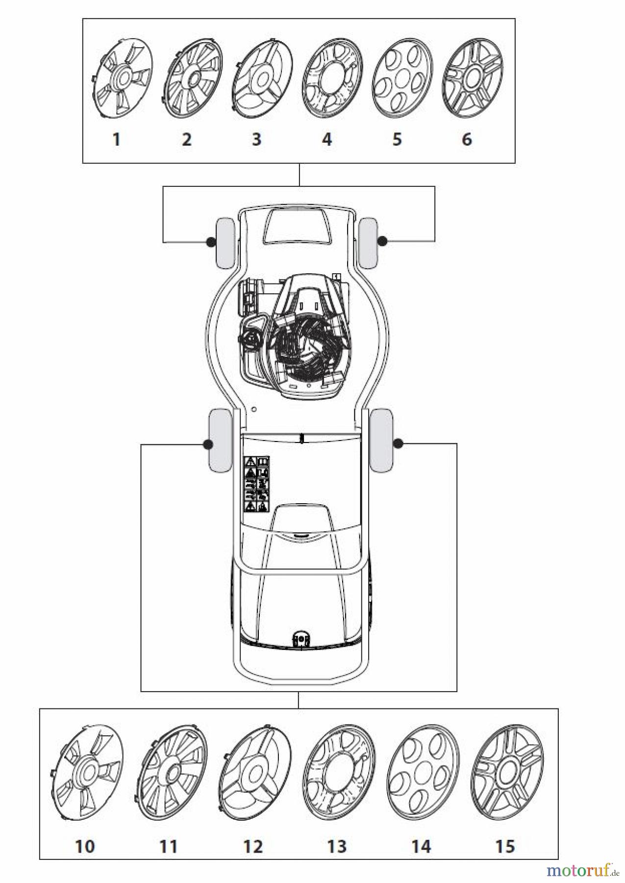 Global Garden Products GGP Rasenmäher Baujahr 2017 Benzin Mit Antrieb 2017 NTL 534 W TR/E 4S - W TRQ/E 4S Hub Caps