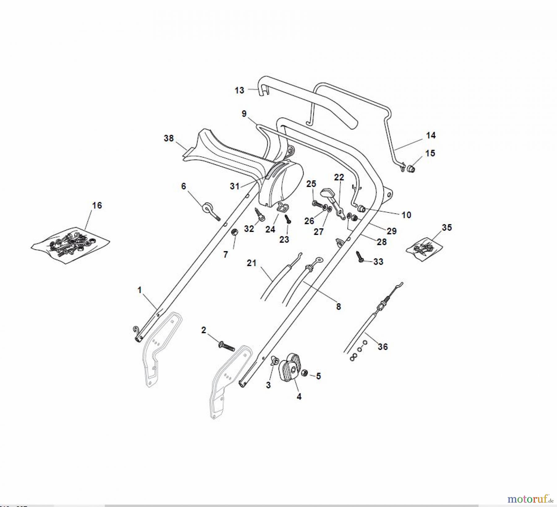  Global Garden Products GGP Rasenmäher Baujahr 2017 Benzin Mit Antrieb 2017 PAN 504 TR Handle, Upper Part