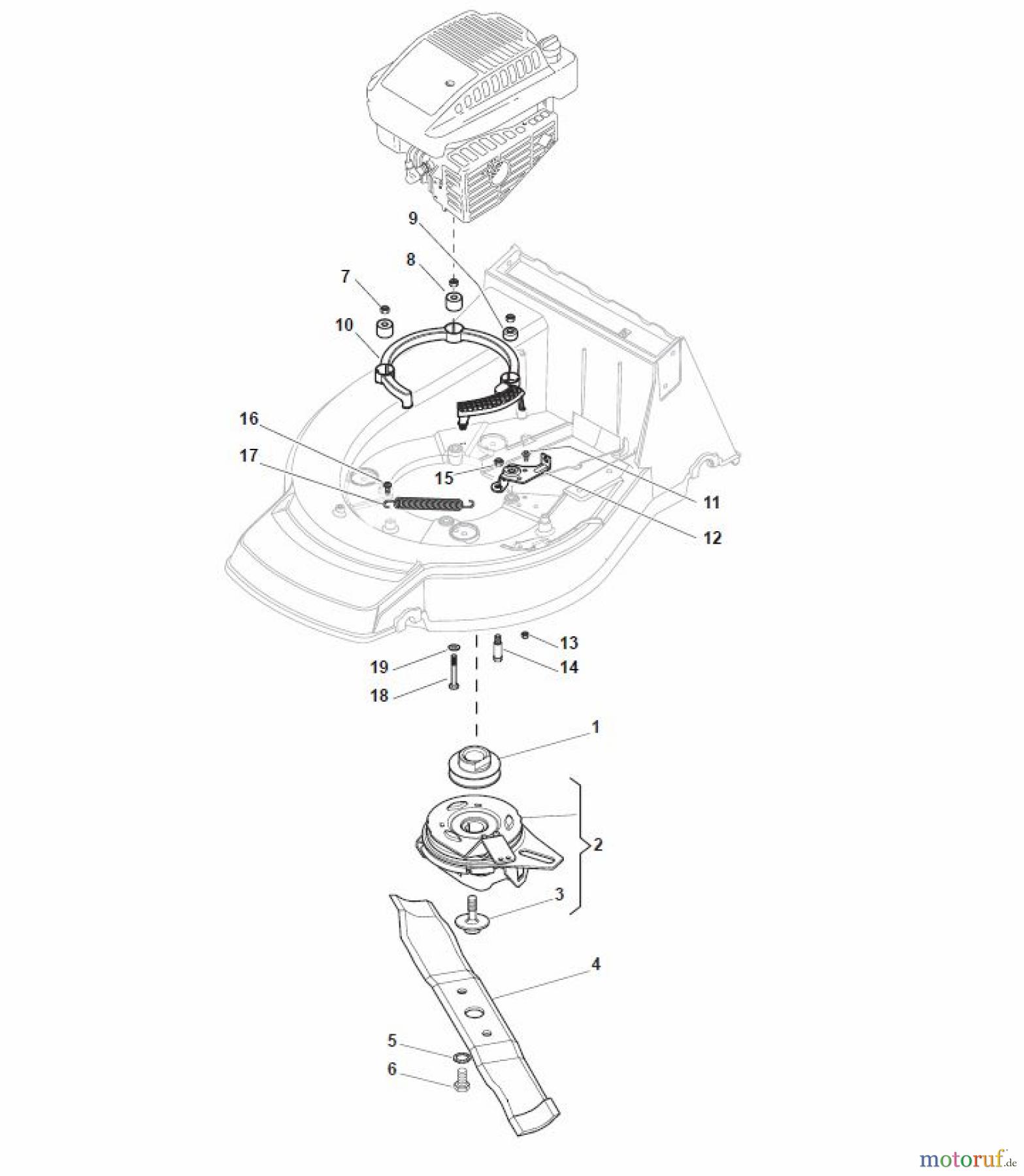  Global Garden Products GGP Rasenmäher Baujahr 2017 Benzin Mit Antrieb 2017 PAN 504 TR Blade and Hub with BBC