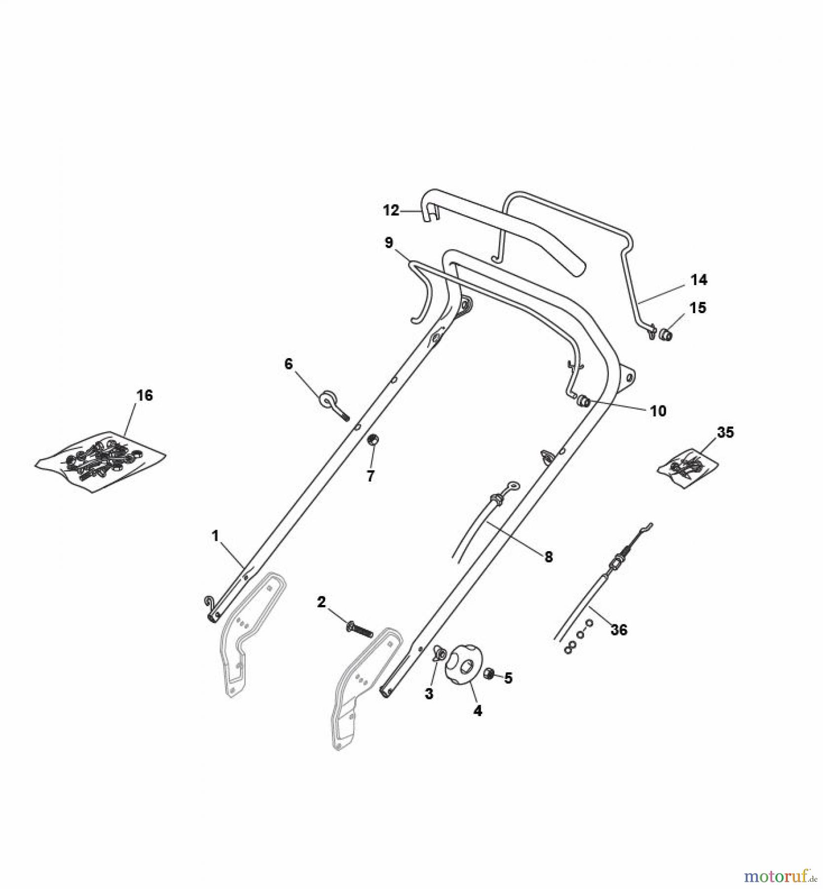  Global Garden Products GGP Rasenmäher Baujahr 2017 Benzin Mit Antrieb 2017 PAN 504 TR/E Handle, Upper Part