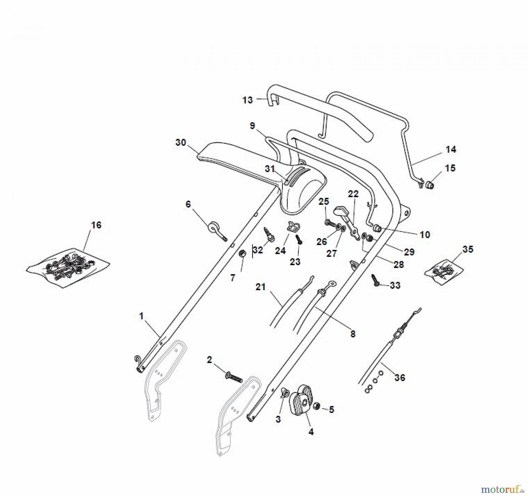 Global Garden Products GGP Rasenmäher Baujahr 2017 Benzin Mit Antrieb 2017 PAN 504 TR/E Handle, Upper Part
