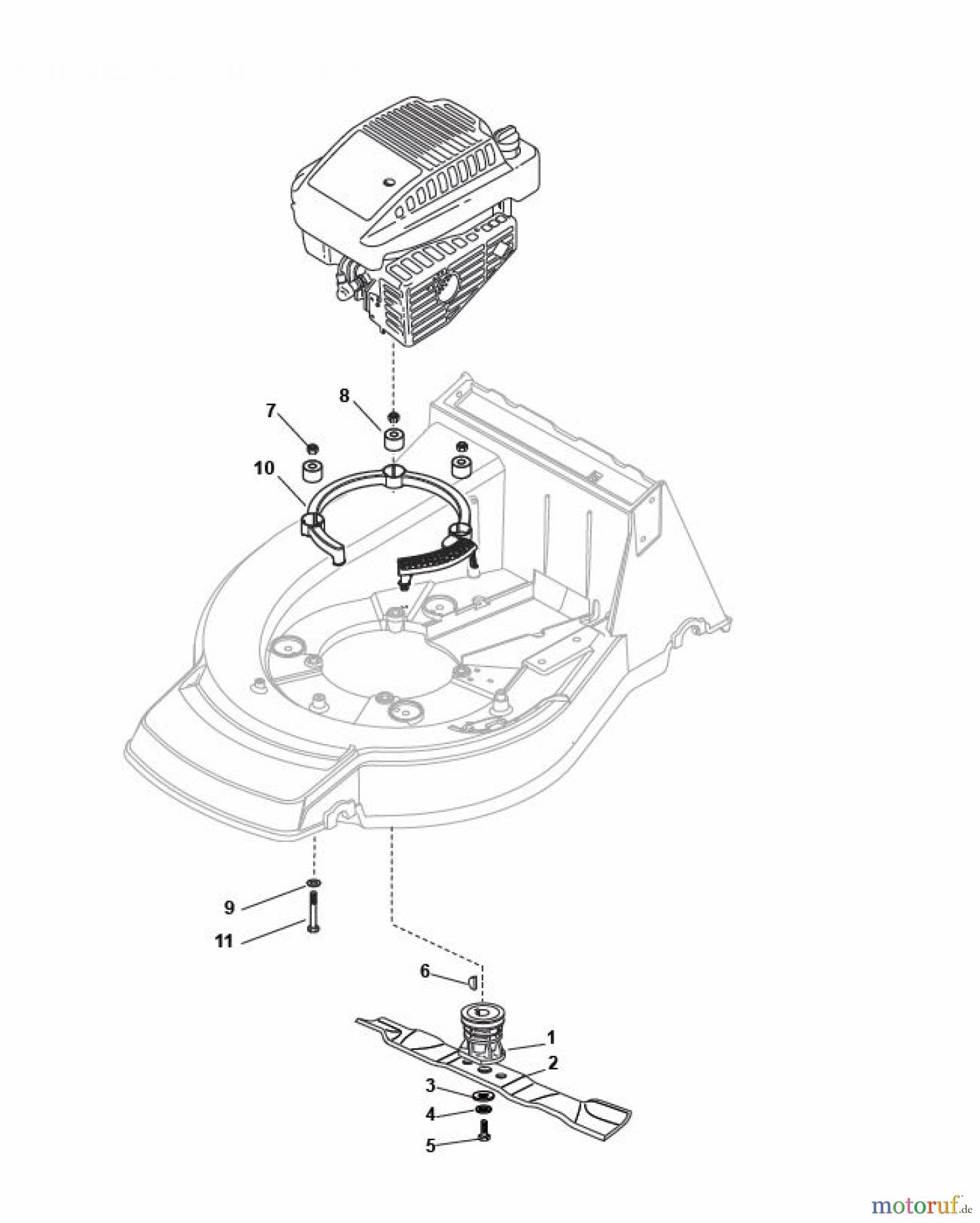 Global Garden Products GGP Rasenmäher Baujahr 2017 Benzin Mit Antrieb 2017 PAN 504 TR/E Blade and Hub for B&S E Engine
