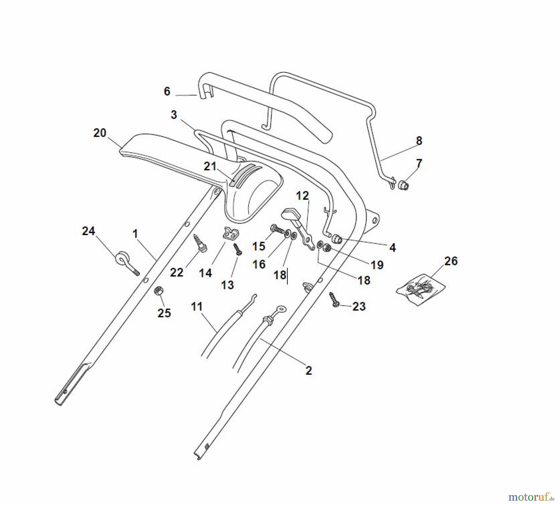  Global Garden Products GGP Rasenmäher Baujahr 2017 Benzin Mit Antrieb 2017 T 484 TR Handle, Upper Part/Dash Board