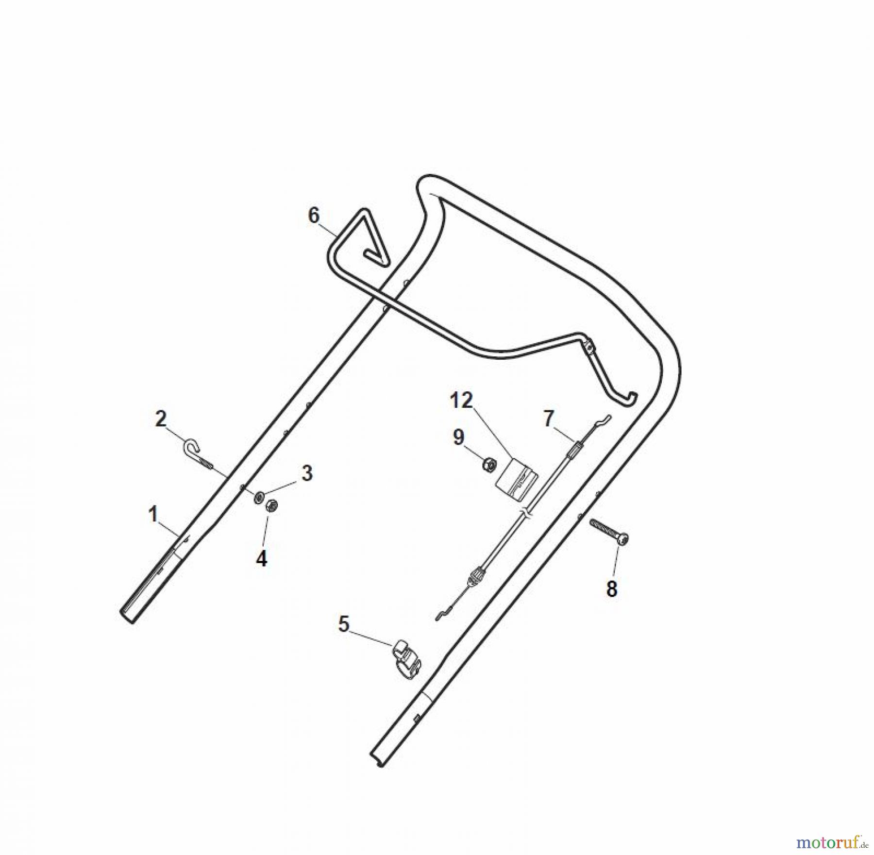 Global Garden Products GGP Rasenmäher Baujahr 2017 Benzin Ohne Antrieb 2017 CR-CS 434 W Handle, Upper Part