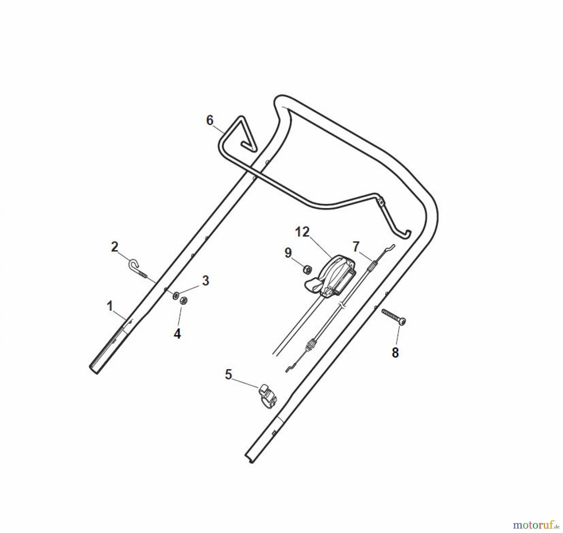  Global Garden Products GGP Rasenmäher Baujahr 2017 Benzin Ohne Antrieb 2017 ES 414 Handle, Upper Part
