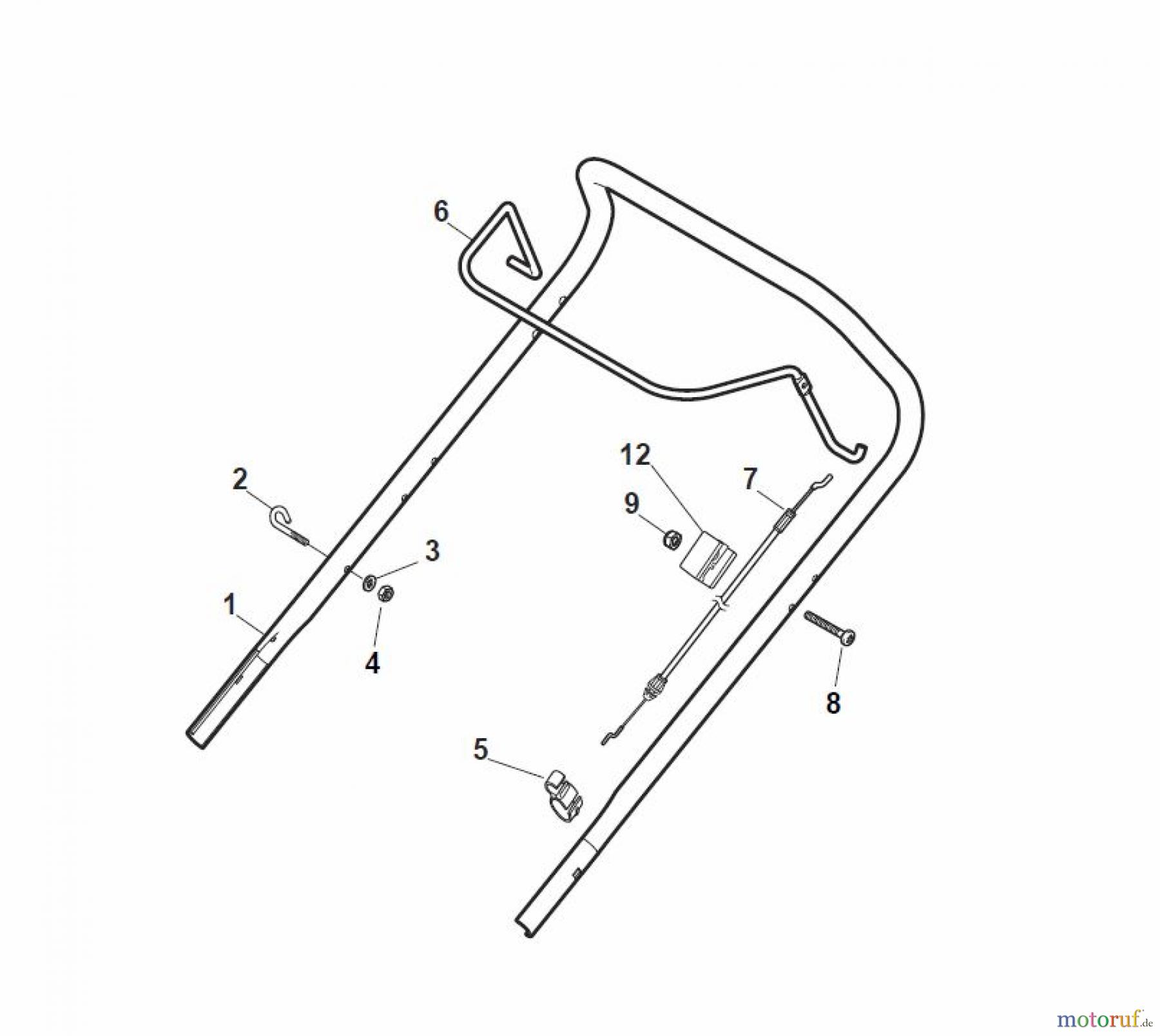  Global Garden Products GGP Rasenmäher Baujahr 2017 Benzin Ohne Antrieb 2017 ES 414 Handle, Upper Part