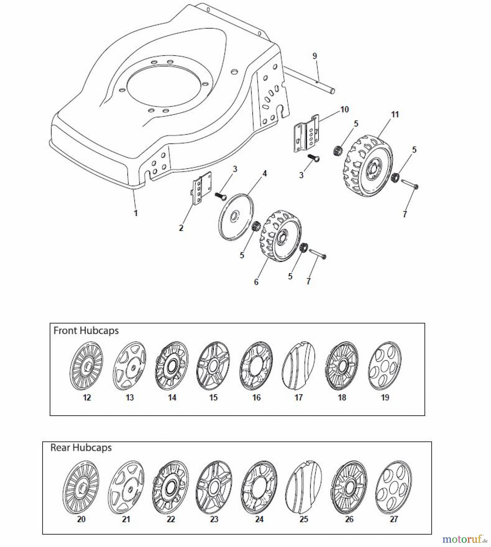 Global Garden Products GGP Rasenmäher Baujahr 2017 Benzin Ohne Antrieb 2017 ES 414 Wheels - Fixing by Screw