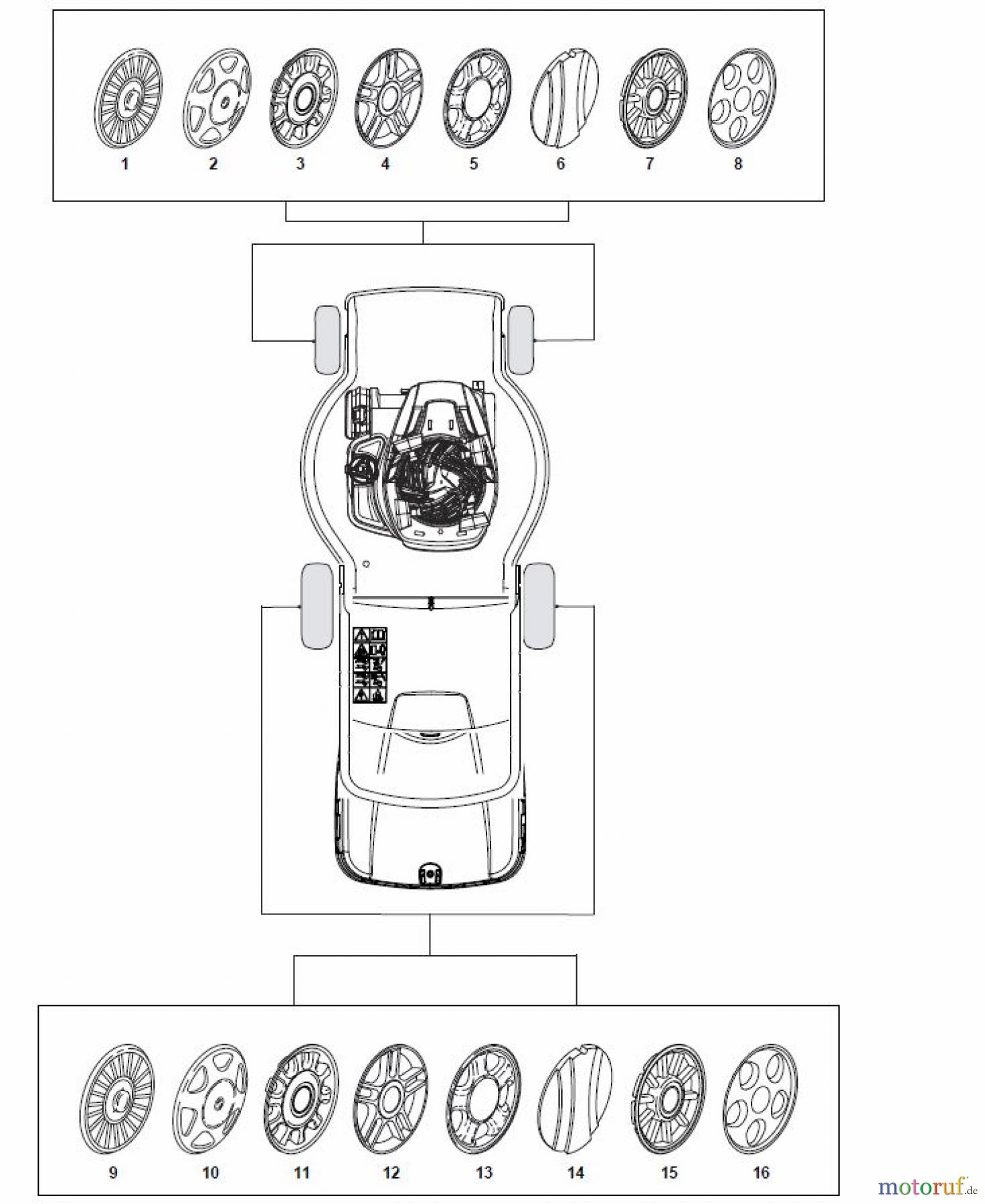 Global Garden Products GGP Rasenmäher Baujahr 2017 Benzin Ohne Antrieb 2017 ES 414 Hub Cap