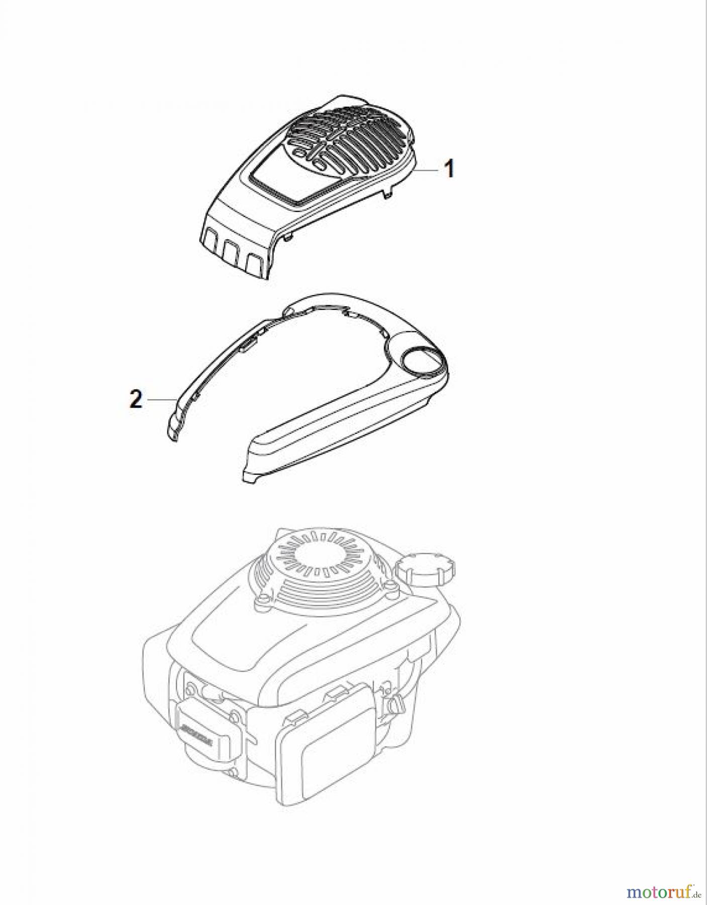  Global Garden Products GGP Rasenmäher Baujahr 2017 Benzin Ohne Antrieb 2017 ES 414 Honda Engine Cover