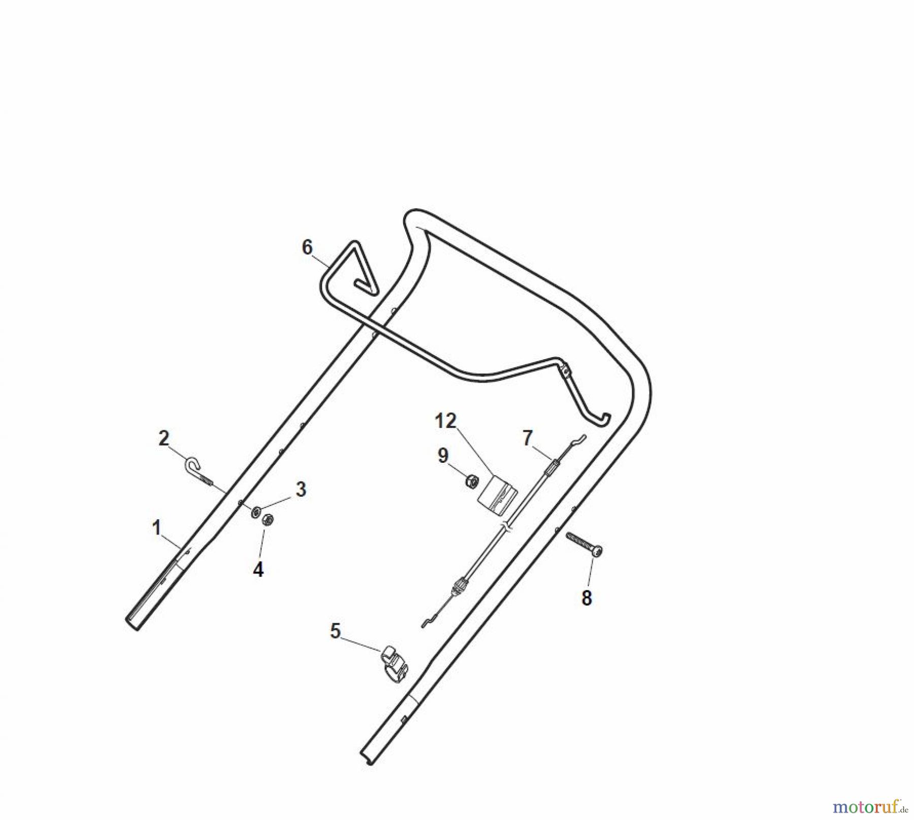 Global Garden Products GGP Rasenmäher Baujahr 2017 Benzin Ohne Antrieb 2017 ESL 534 Handle, Upper Part