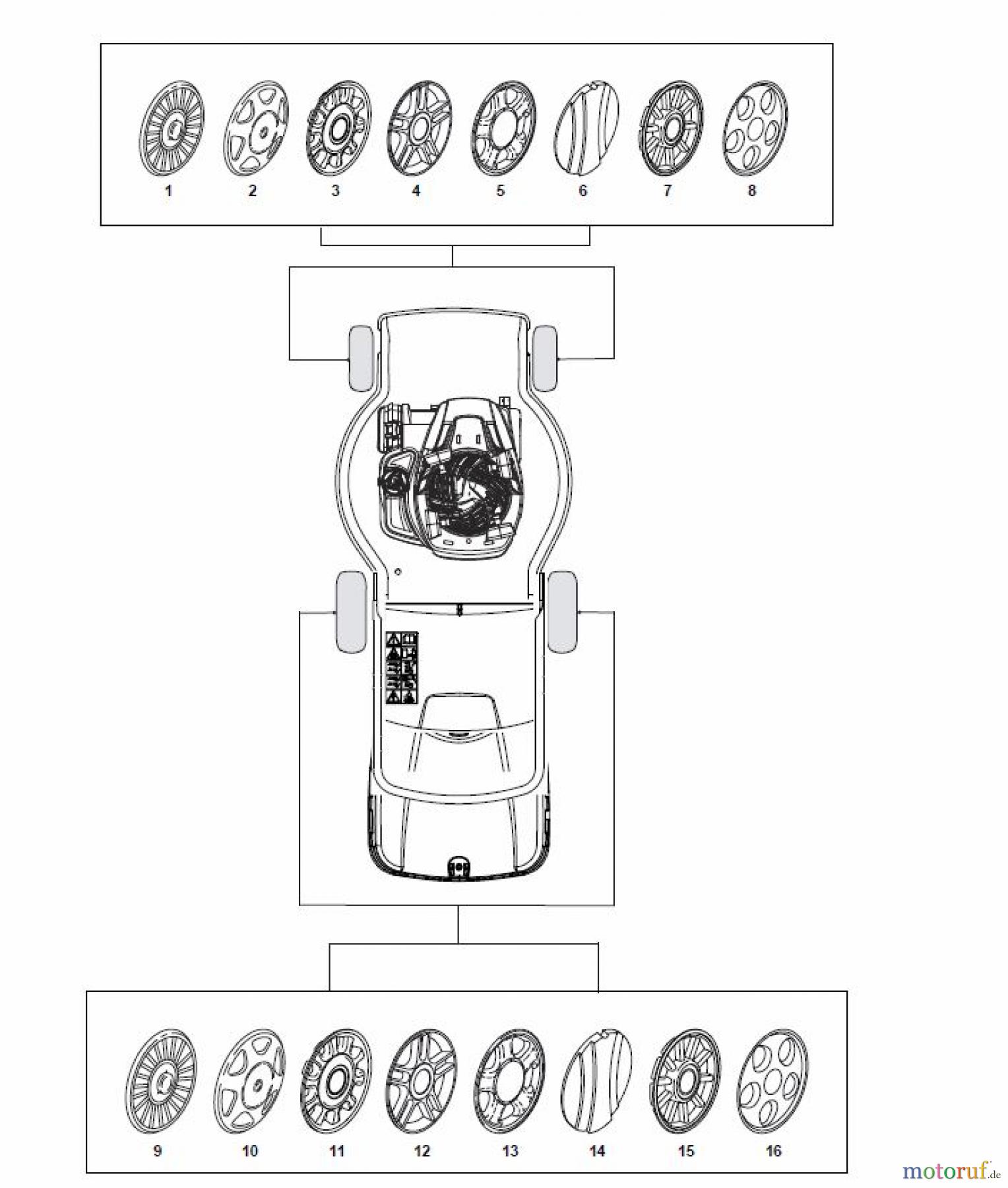 Global Garden Products GGP Rasenmäher Baujahr 2017 Benzin Ohne Antrieb 2017 ESL 534 Hub Cap