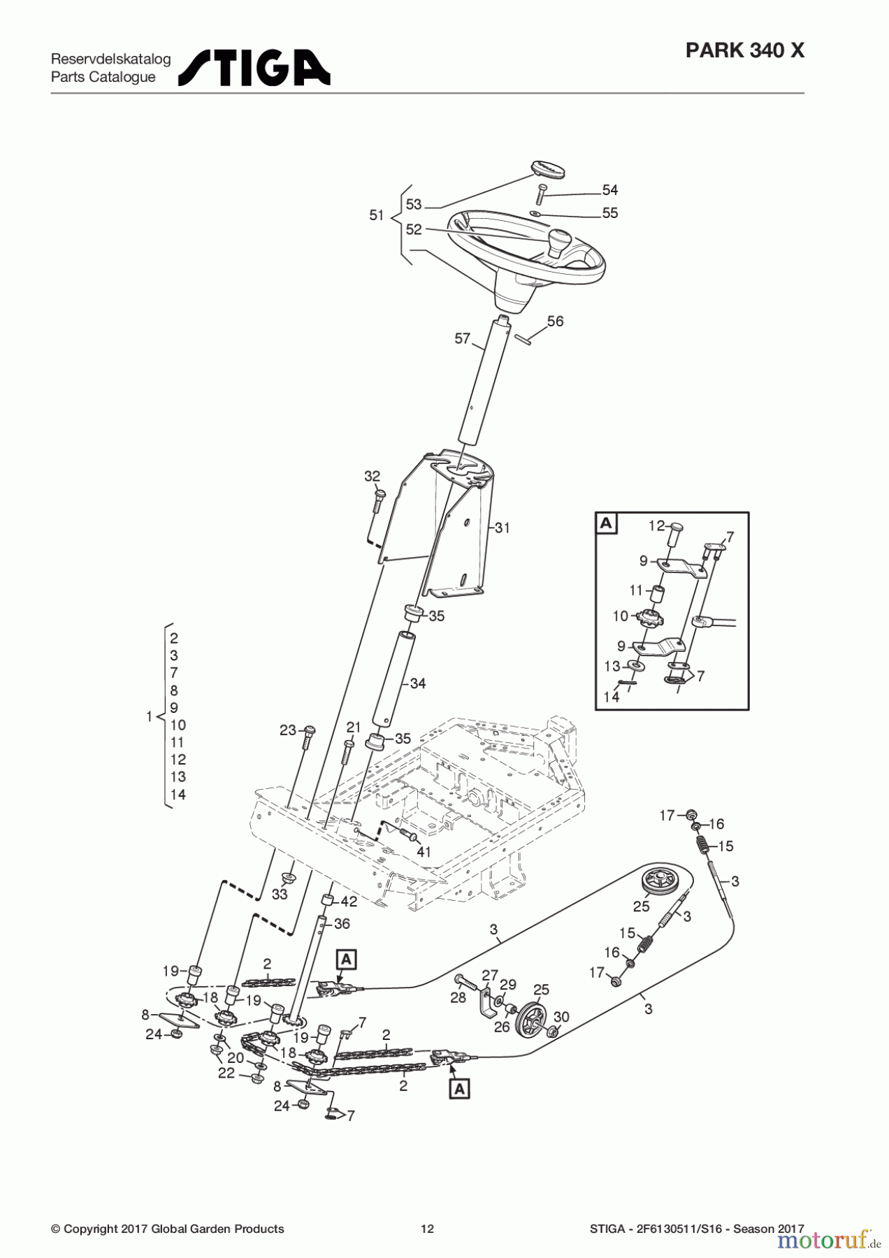 Stiga Frontmäher Baujahr 2017 Park Compact 2017 Park 340 X 2F6130511/S16 - Season 2017 Steering