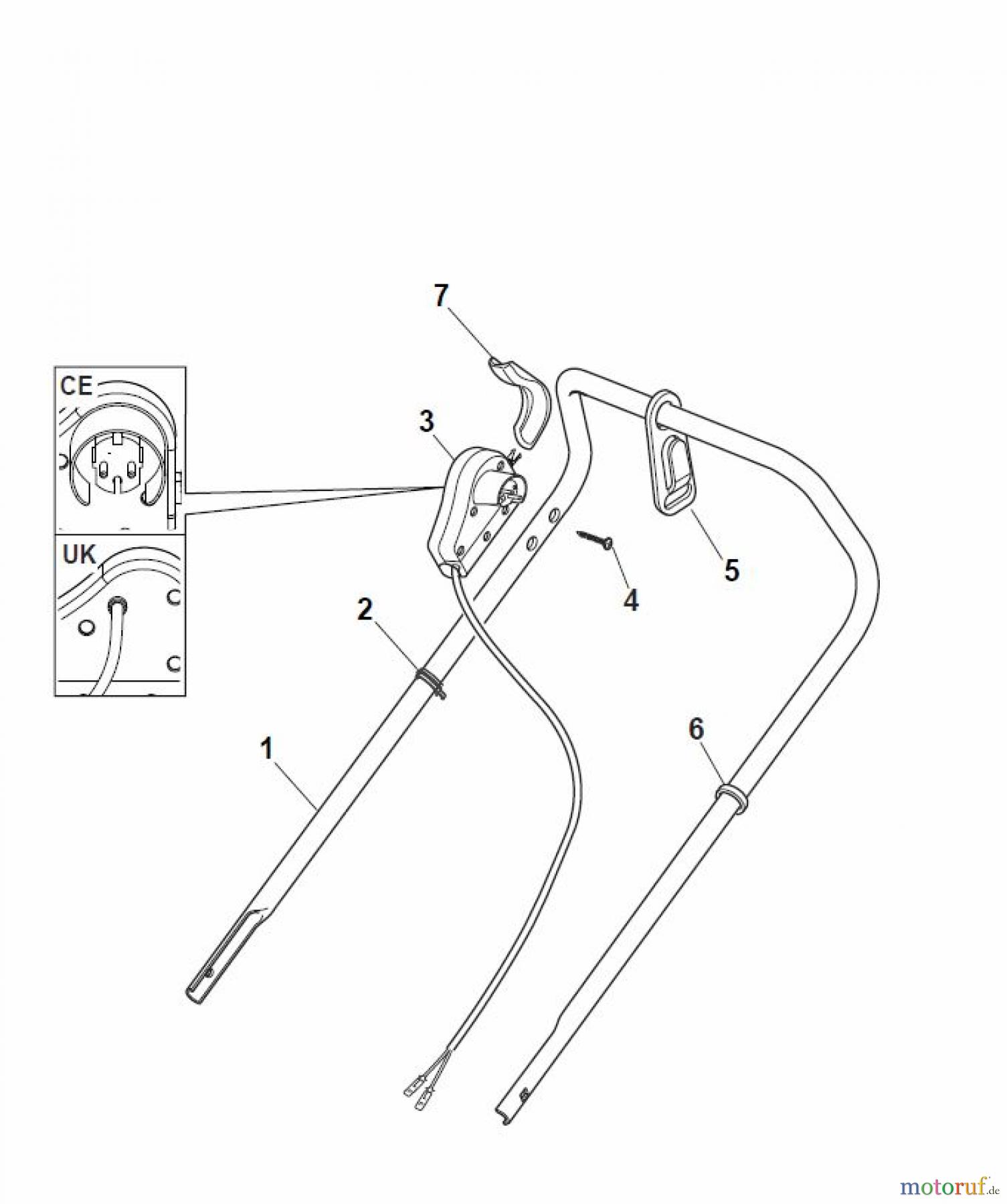 Global Garden Products GGP Rasenmäher Baujahr 2017 Elektro Ohne Antrieb 2017 CR-CS 480 W - CR-CS 480 WQ Handle, Upper Part